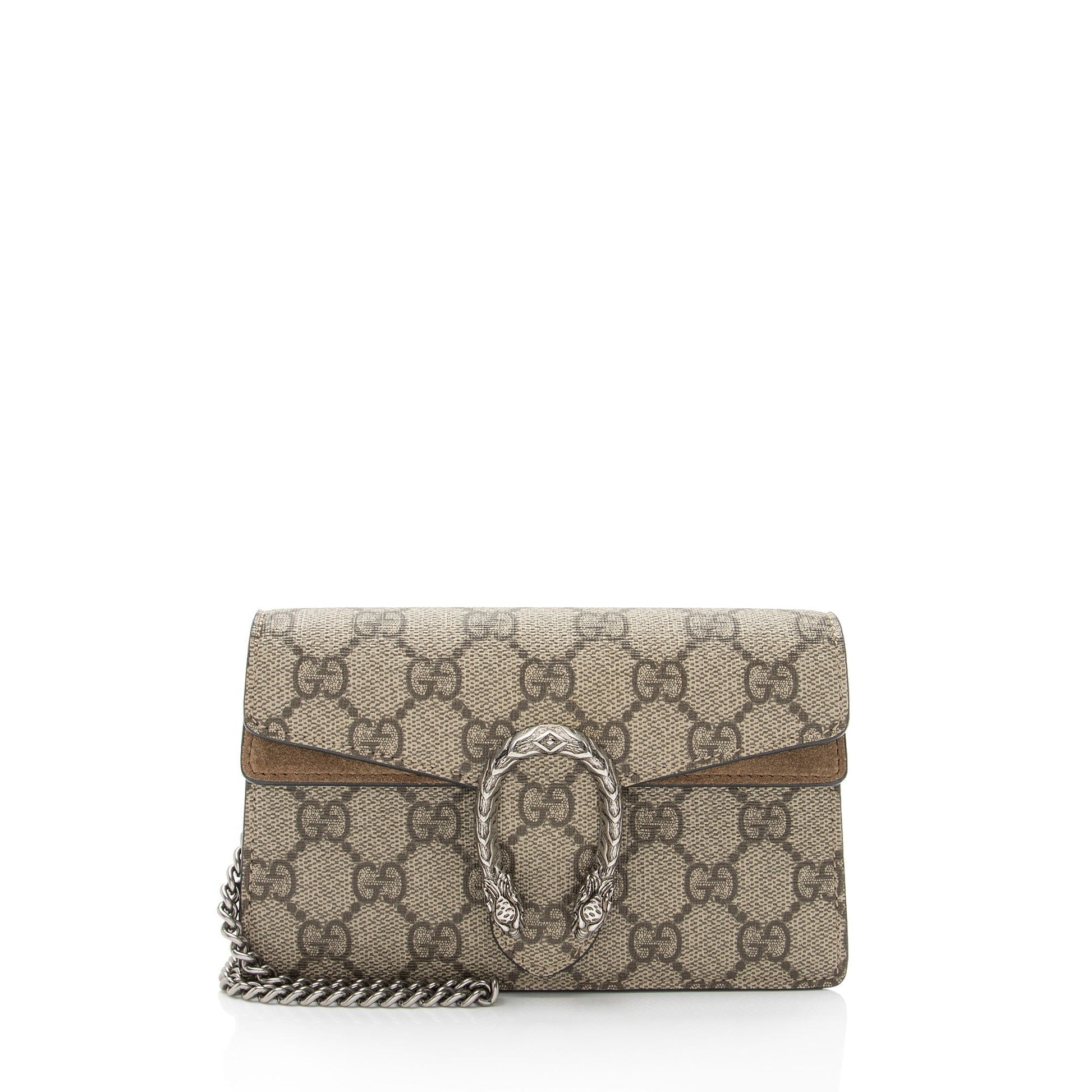 Gucci GG Supreme Dionysus Super SHF-DMxT6L Canvas Suede Brown Mini Crossbody Bag