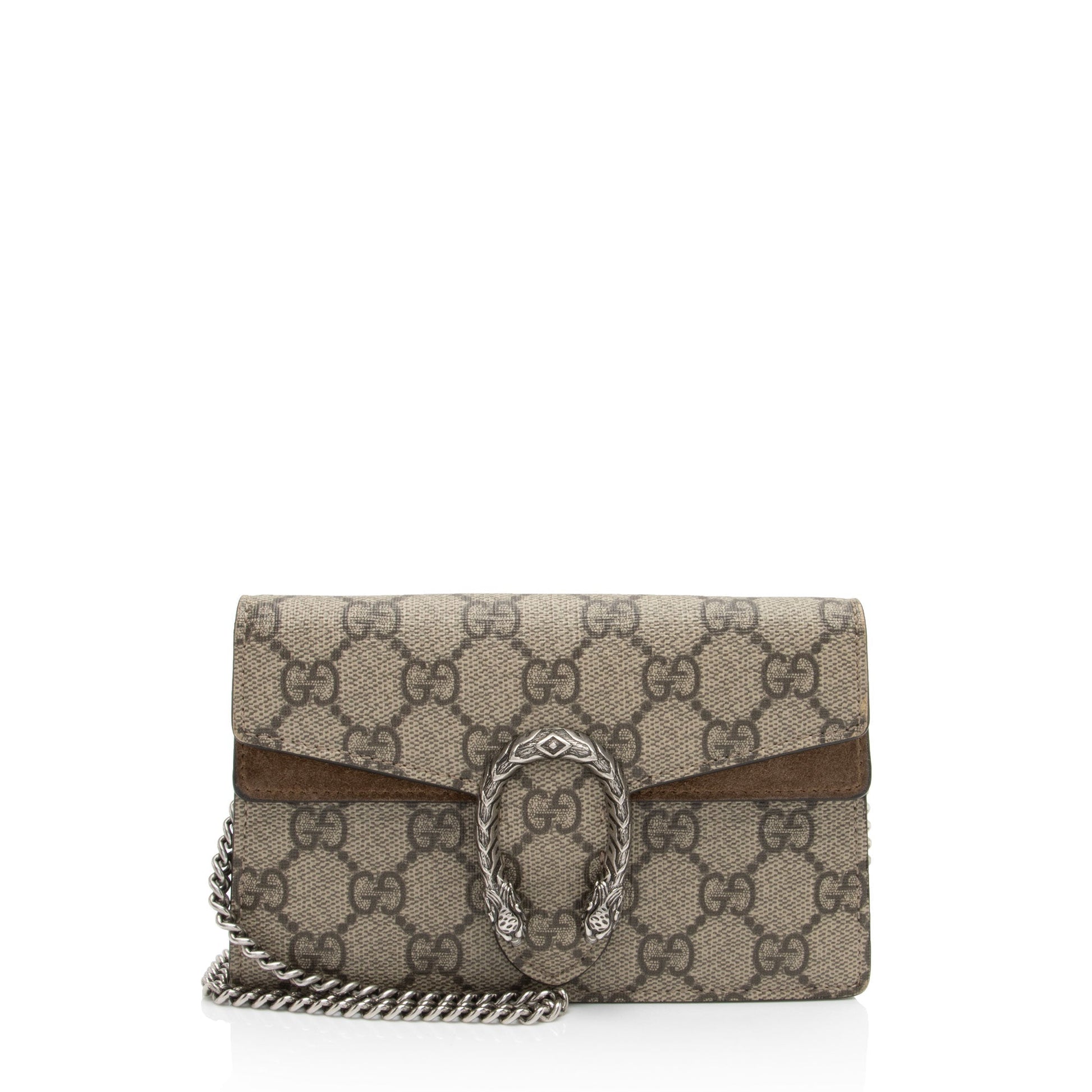 Gucci GG Supreme Dionysus Super SHF-vRwODy Canvas Suede Brown Mini Crossbody Bag