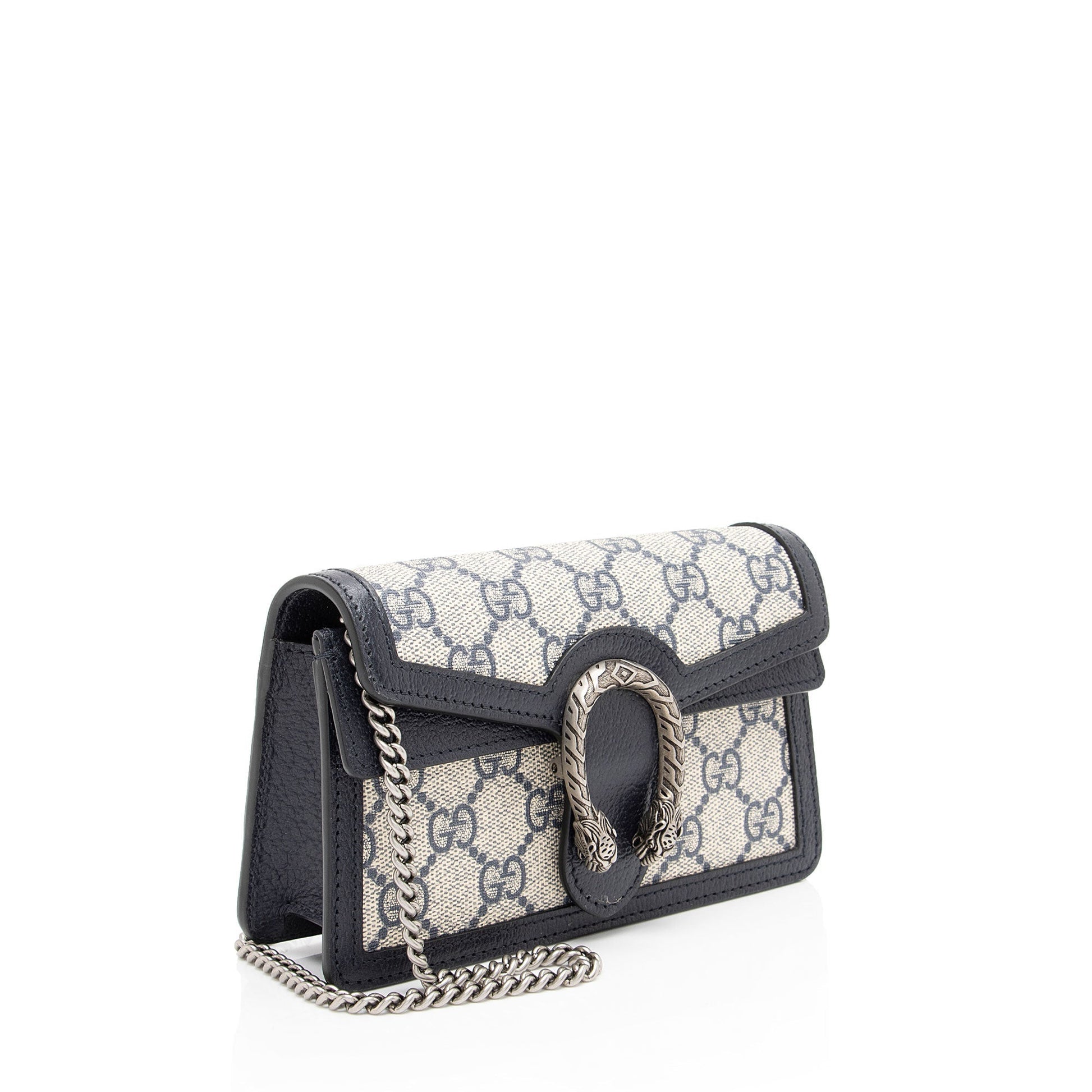 Gucci GG Supreme Dionysus Super SHF-2RwGm5 Leather Canvas Beige Blue Crossbody Bag
