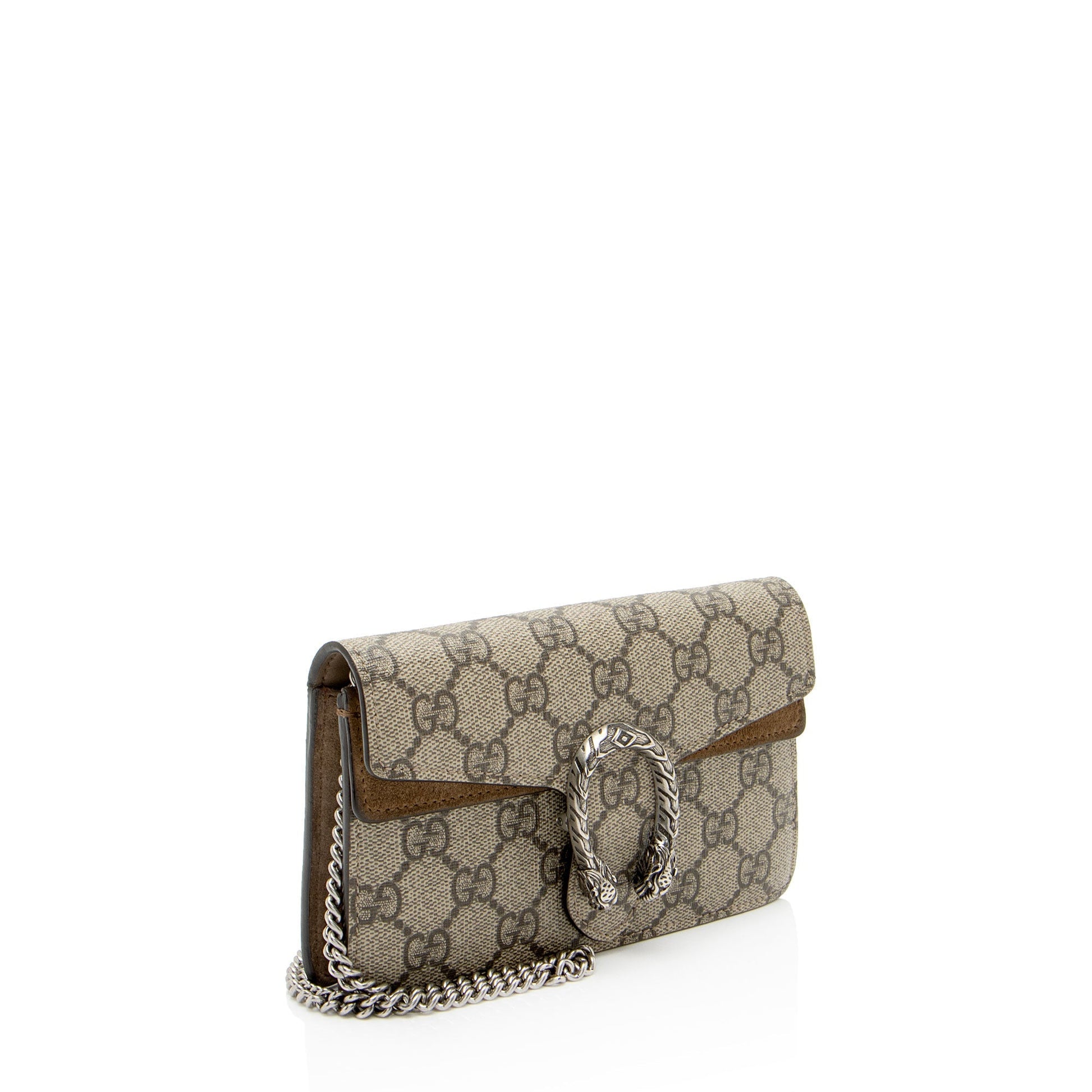 Gucci GG Supreme Dionysus Super SHF-col3Sm Canvas Suede Brown Mini Crossbody Bag