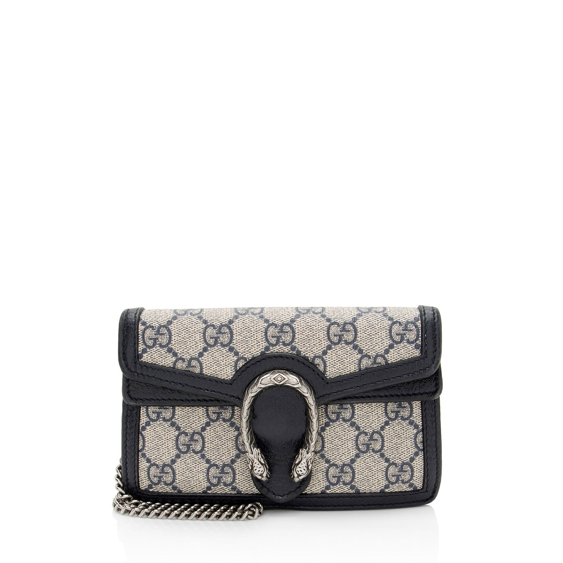 Gucci GG Supreme Dionysus Super Leather Canvas Beige Blue Crossbody Bag