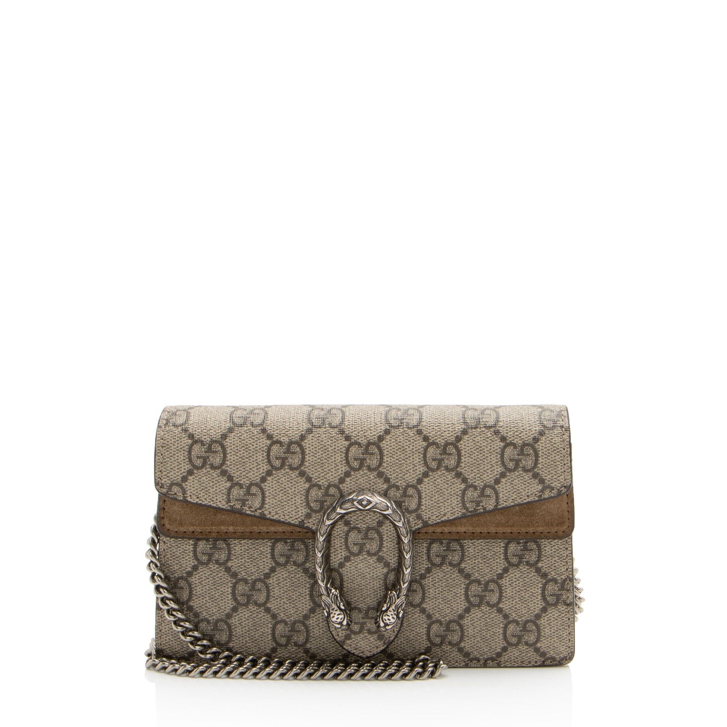 Gucci GG Supreme Dionysus Super SHF-rUbeWw Leather Canvas Brown Beige Crossbody Bag
