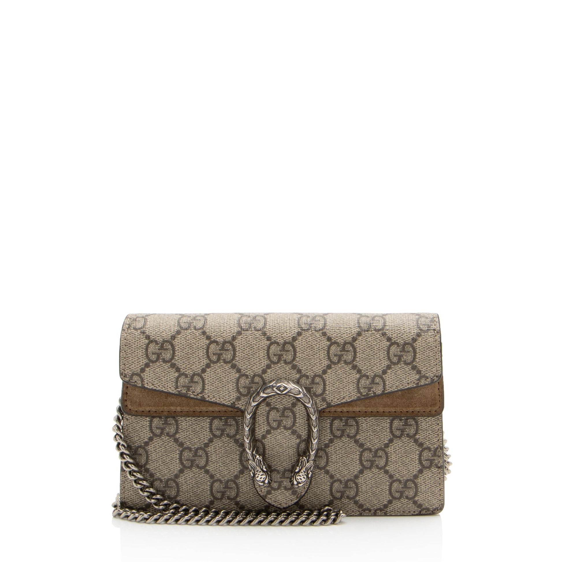Gucci GG Supreme Dionysus Super SHF-rUbeWw Leather Canvas Brown Beige Crossbody Bag