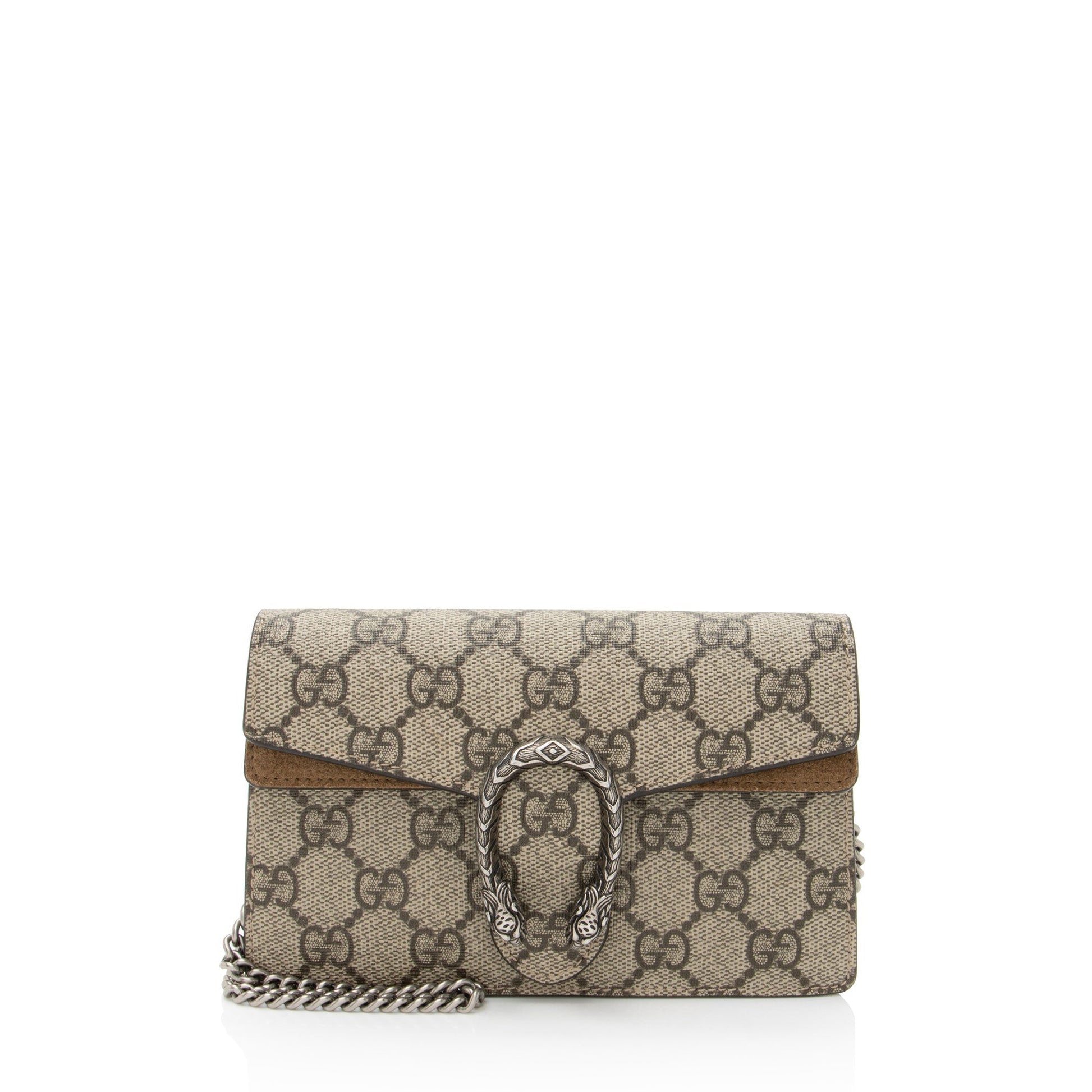 Gucci GG Supreme Dionysus Super SHF-54nmTr Canvas Suede Brown Mini Crossbody Bag