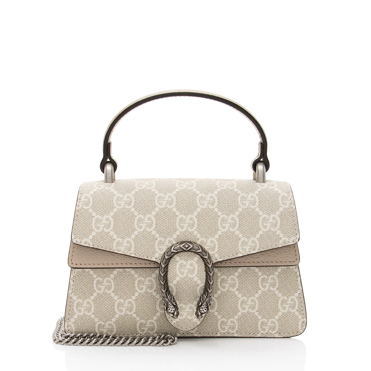 Gucci GG Supreme Dionysus Canvas Beige Mini Top Handle Satchel Bag