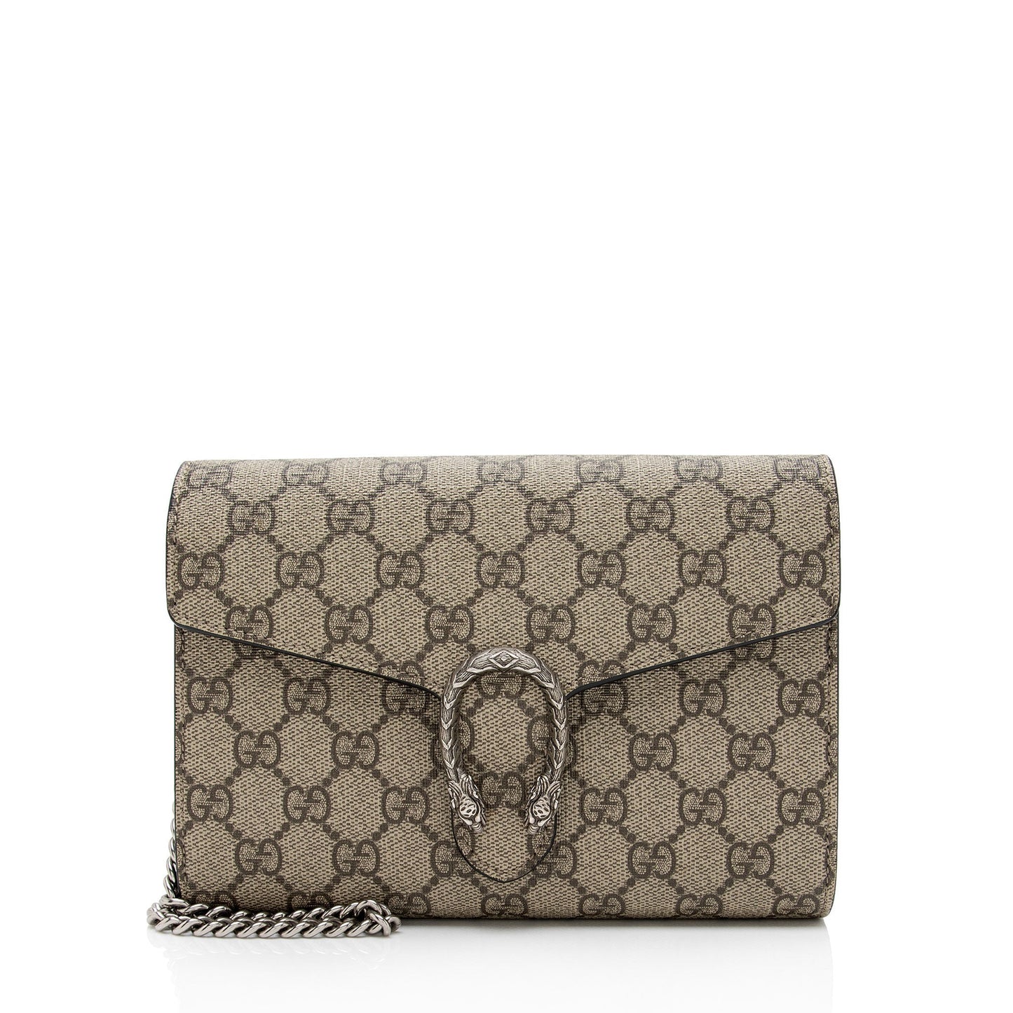 Gucci GG Supreme Dionysus Wallet on Leather Canvas Beige Chain Crossbody Bag