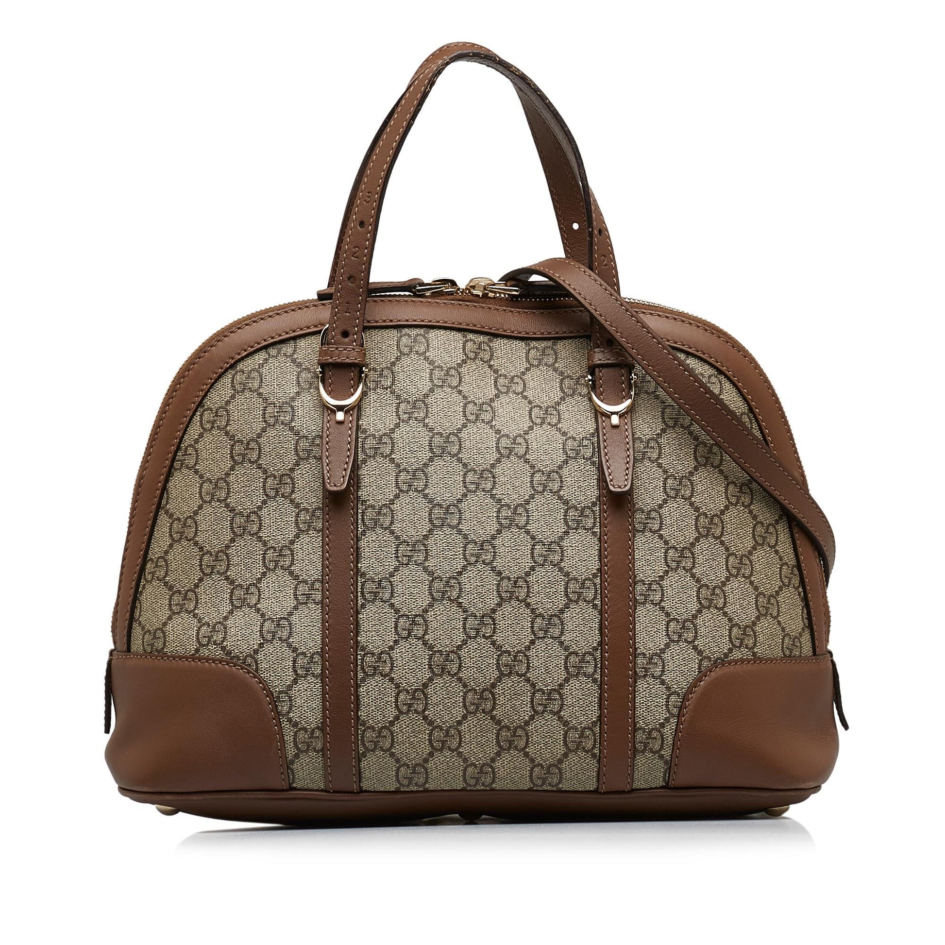 Gucci GG Supreme Dome SHG-lWvBL7 Canvas Calf Brown Satchel Bag