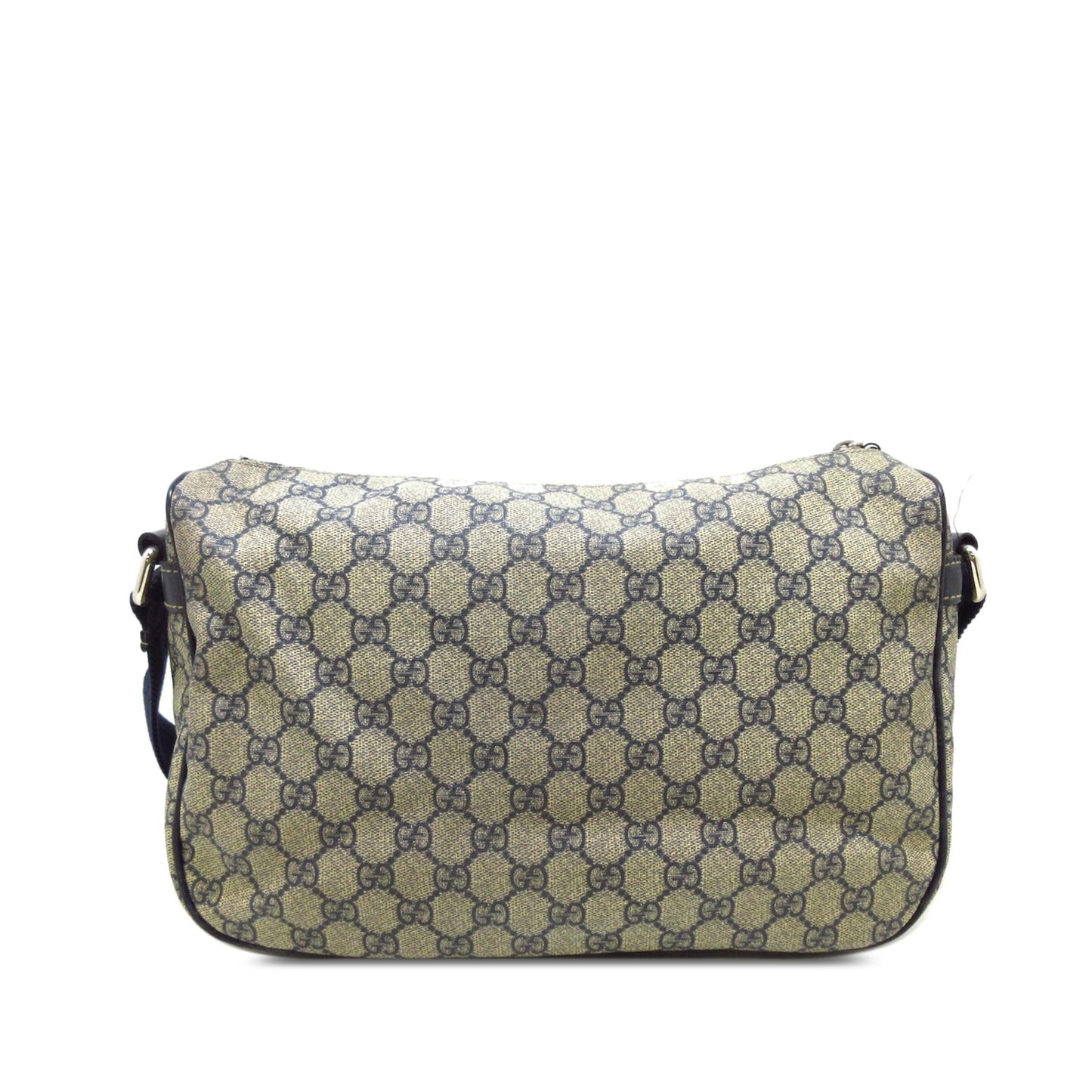 Gucci GG Supreme Double Pocket SHG-0tXOCu Canvas Brown Crossbody Bag