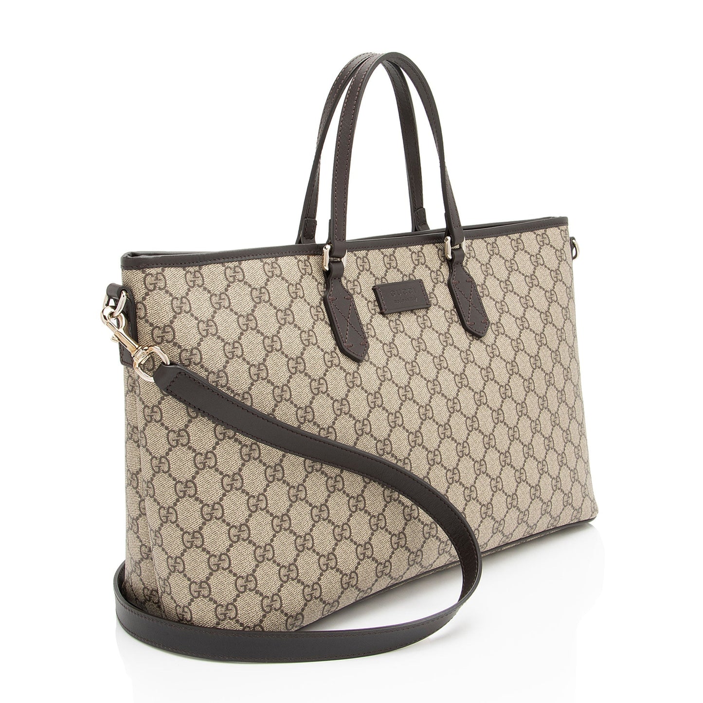 Gucci GG Supreme Eden SHF-WiH7py Leather Canvas Brown Beige Tote Bag