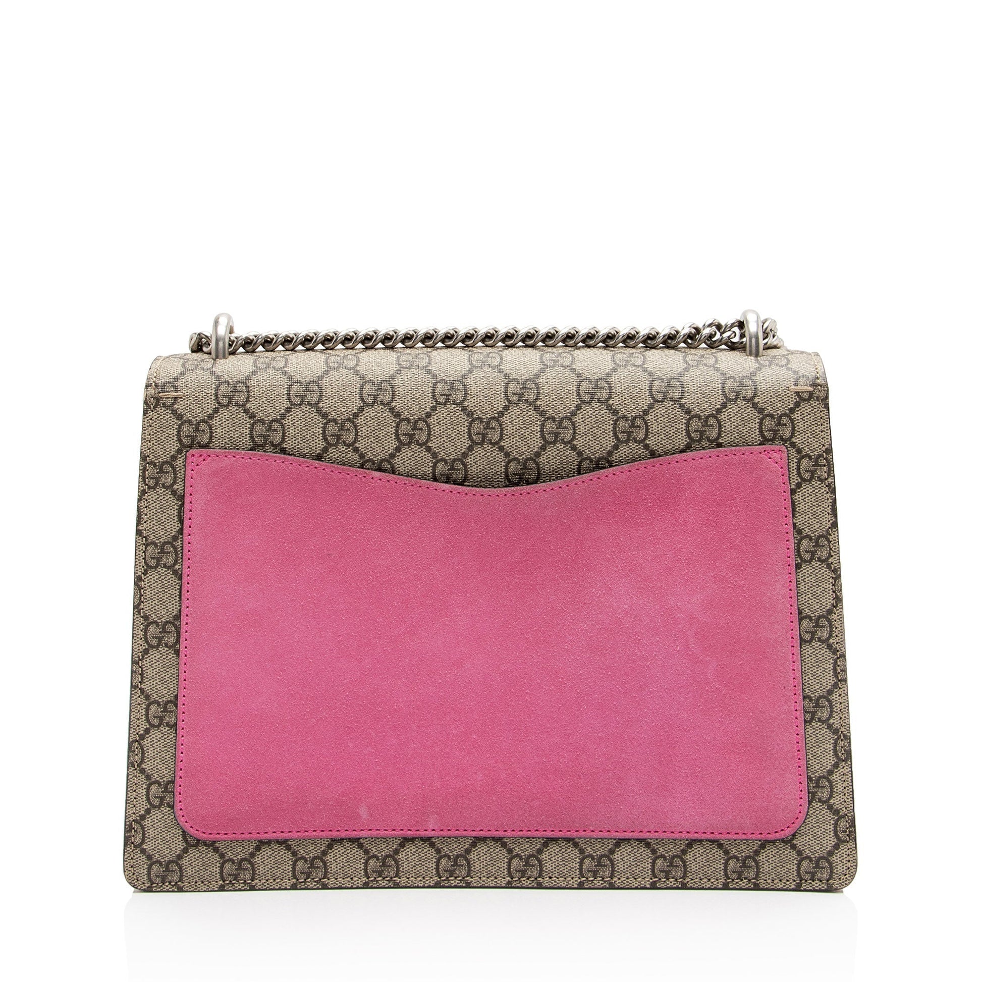 Gucci GG Supreme Embellished Dionysus SHF-oygysY Canvas Suede Beige Pink Shoulder Bag