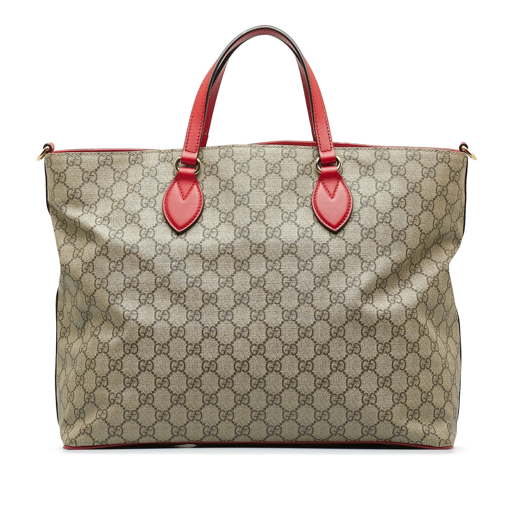 Gucci GG Supreme Embroidered Kingsnake Heart Canvas Calf Brown Satchel Bag