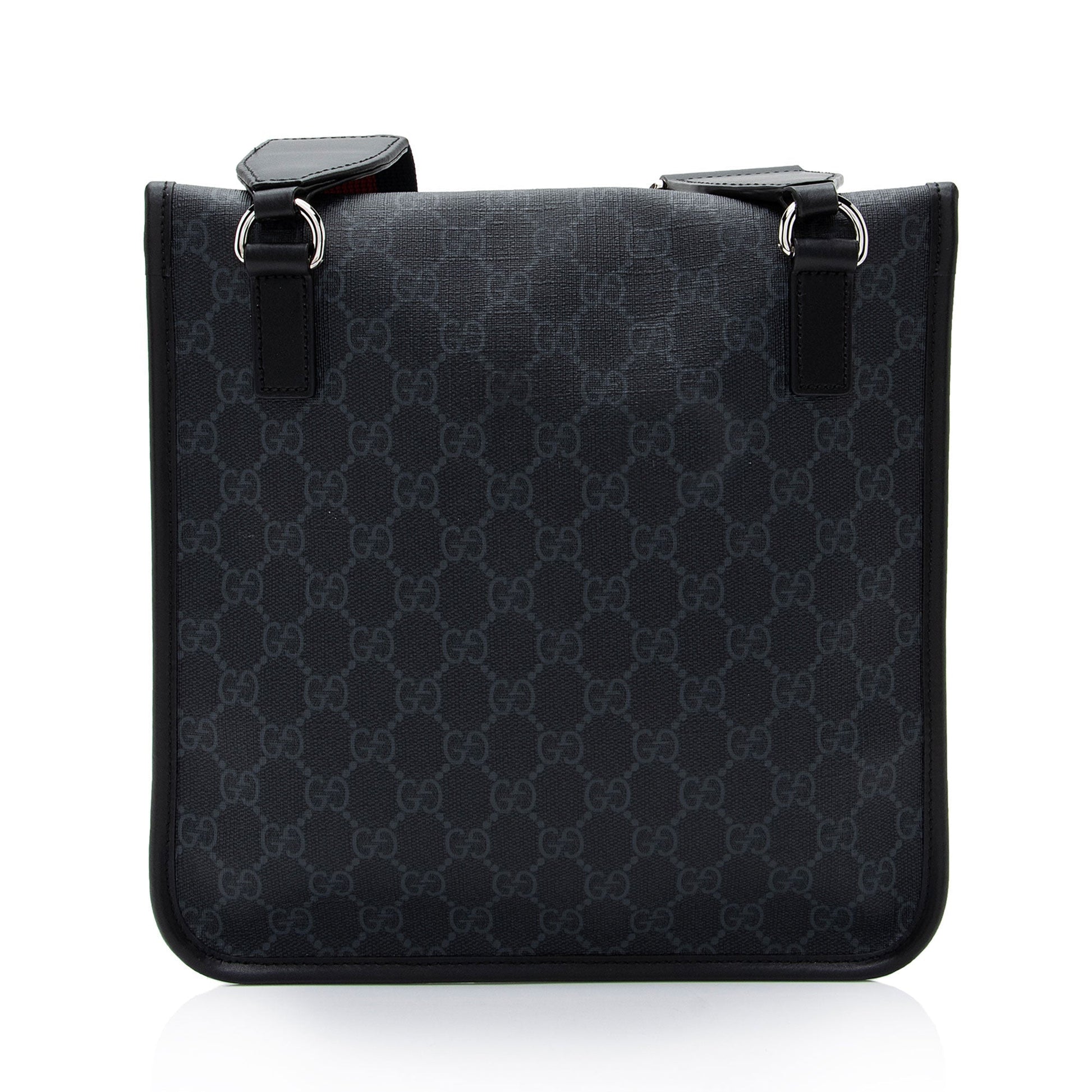 Gucci GG Supreme Envelope Messenger SHF-wZrT5w Leather Canvas Nylon Black Shoulder Bag