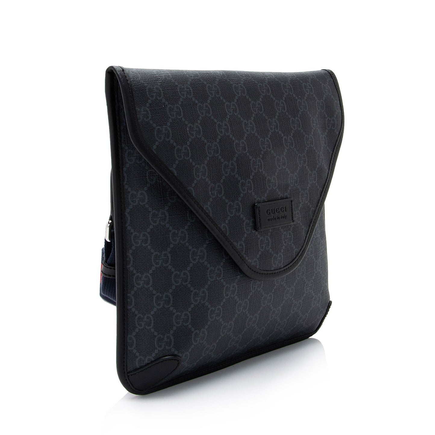 Gucci GG Supreme Envelope Messenger SHF-wZrT5w Leather Canvas Nylon Black Shoulder Bag