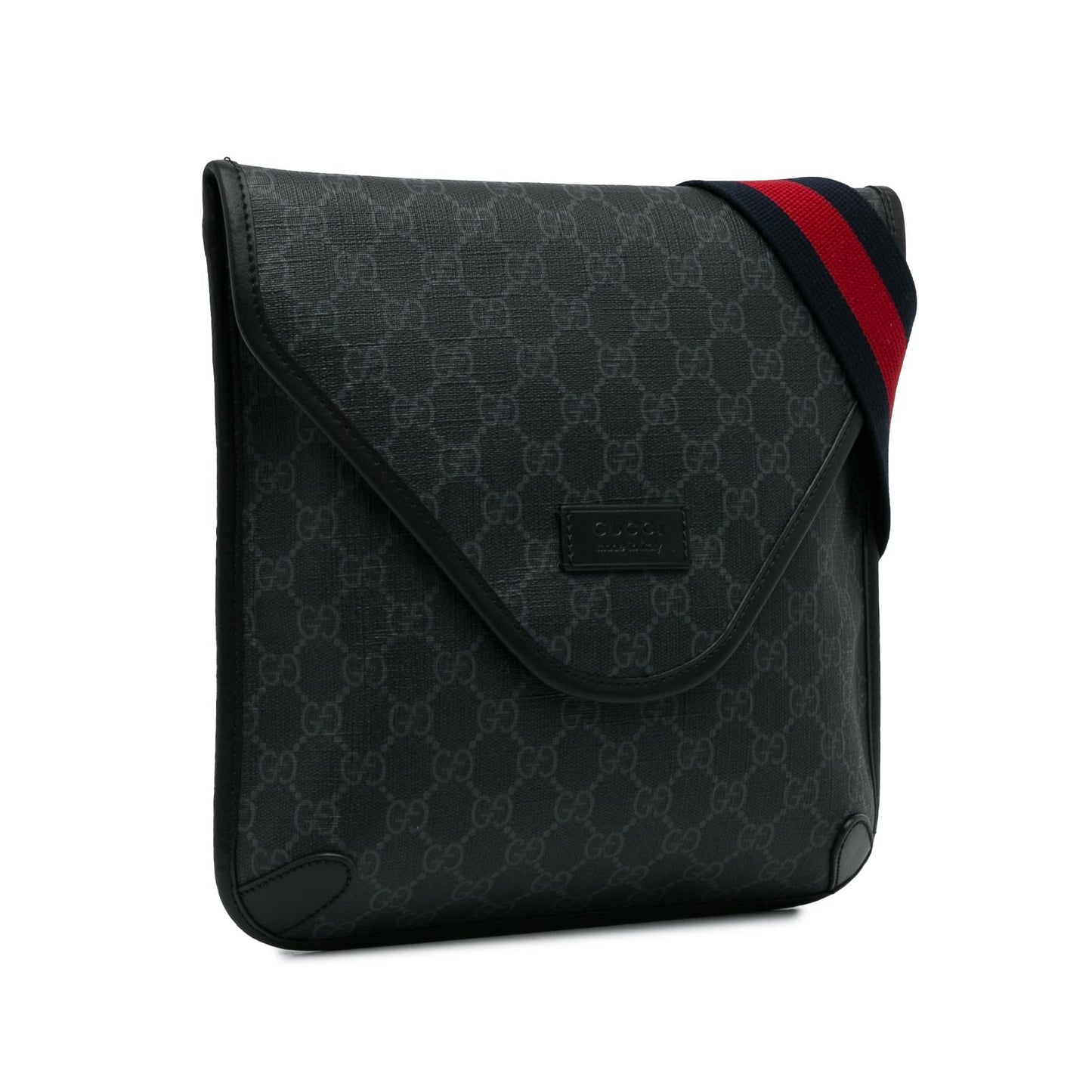 Gucci GG Supreme Envelope Web SHG-CvyQ7p Canvas Black Crossbody Bag
