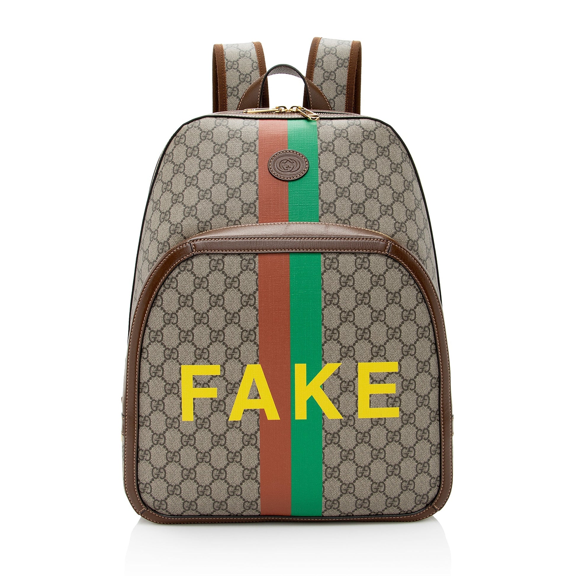 Gucci GG Supreme Fake Not Day Leather Canvas Nylon Brown Shoulder Bag