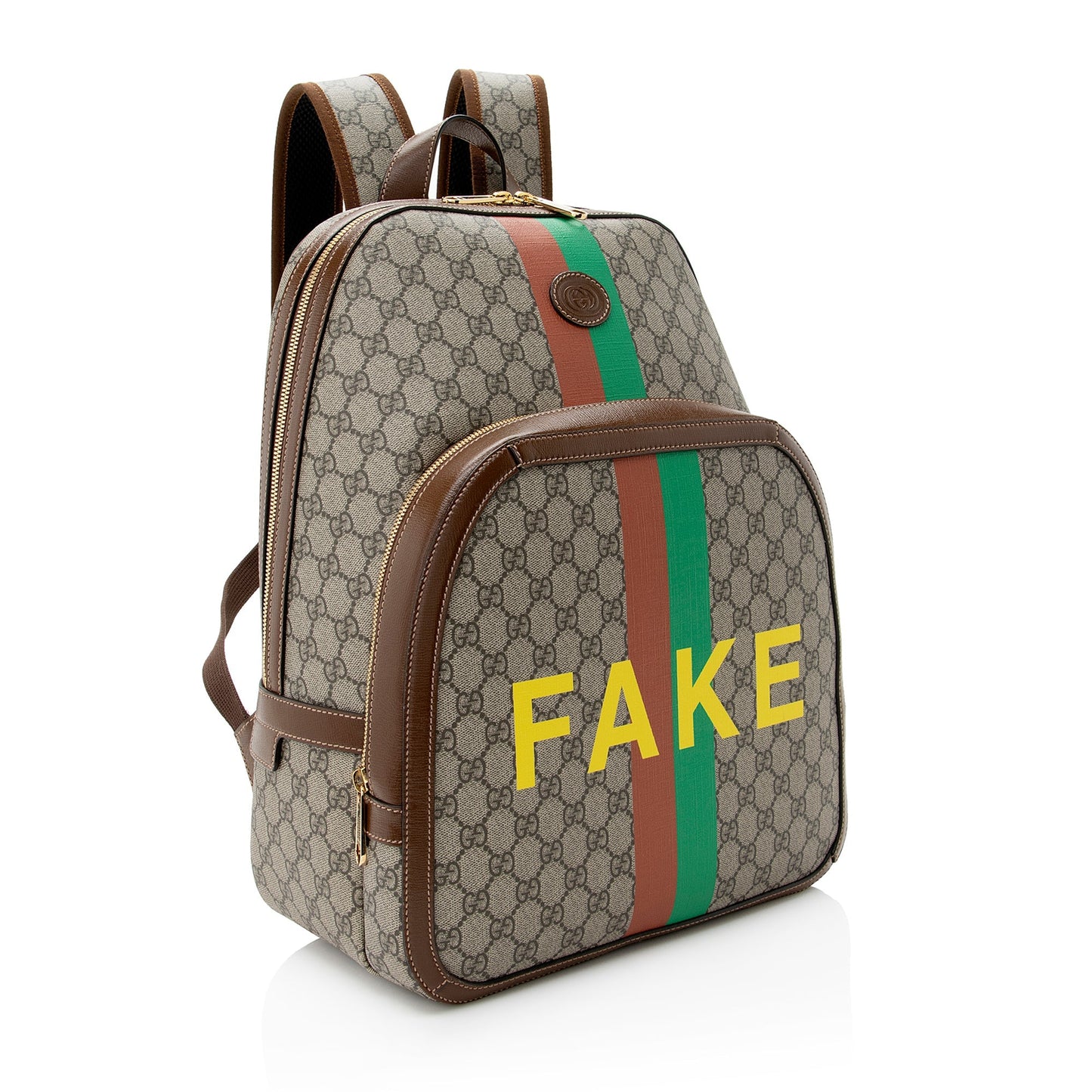 Gucci GG Supreme Fake Not Day Leather Canvas Nylon Brown Shoulder Bag