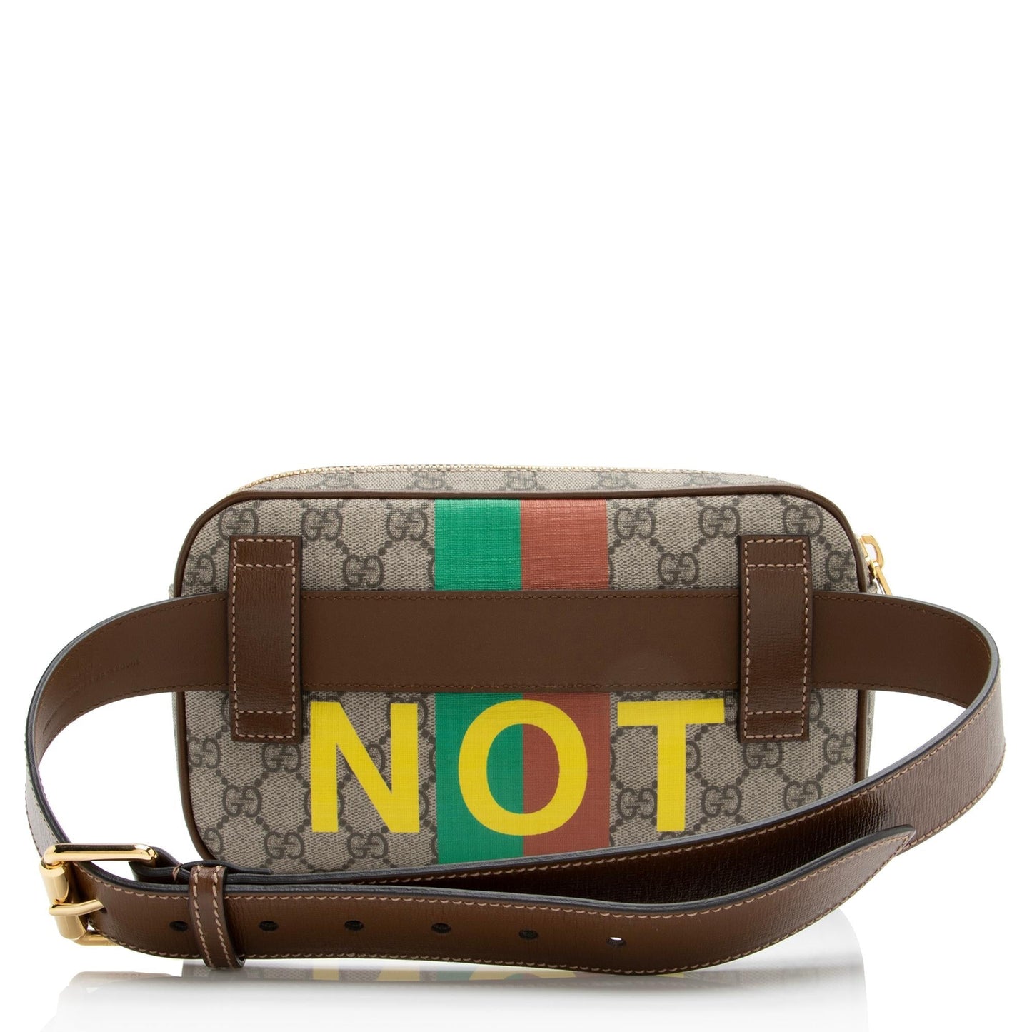 Gucci GG Supreme Fake Not Belt Leather Canvas Brown Beige Accessory