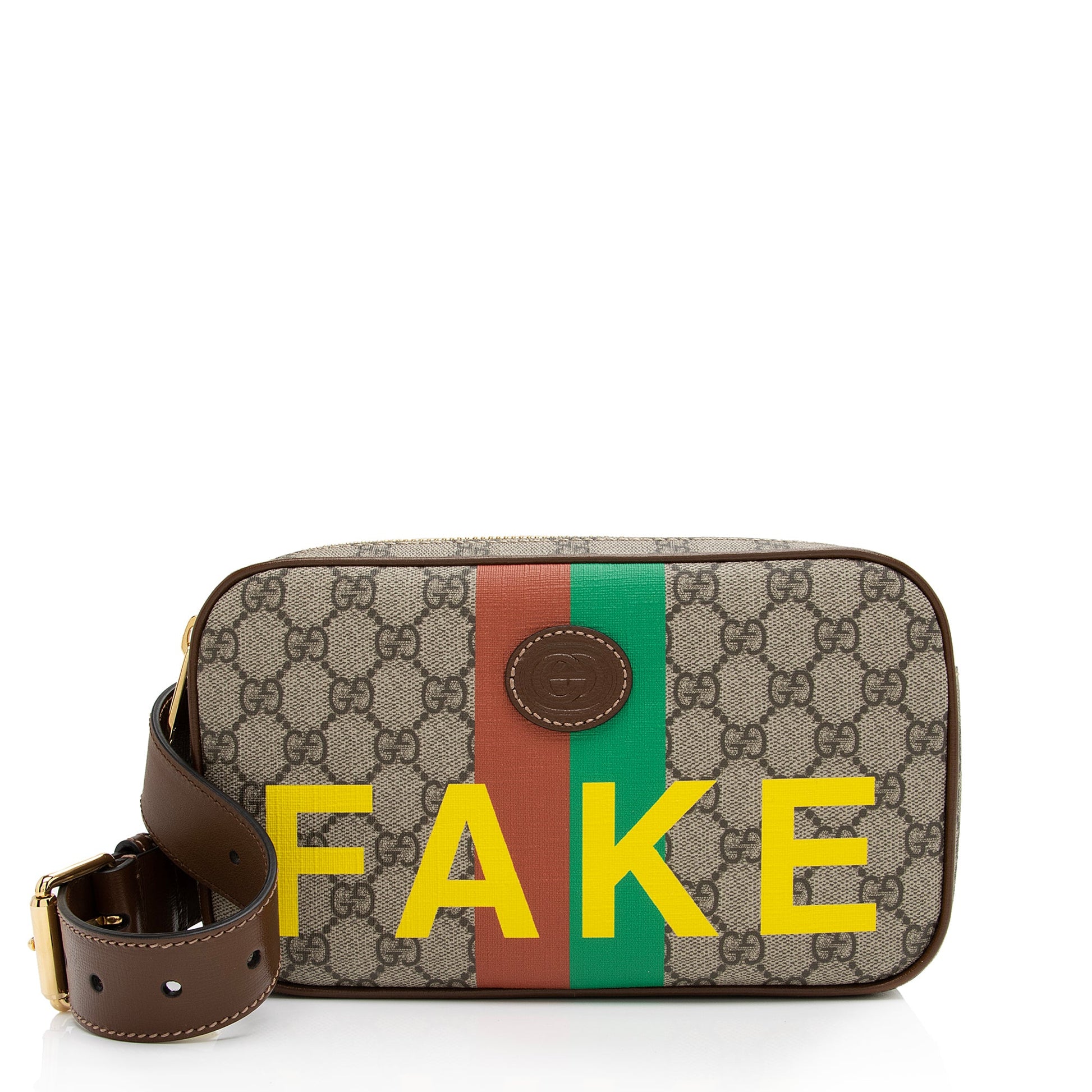 Gucci GG Supreme Fake Not Belt Leather Canvas Brown Beige Accessory Shf P0Qqde