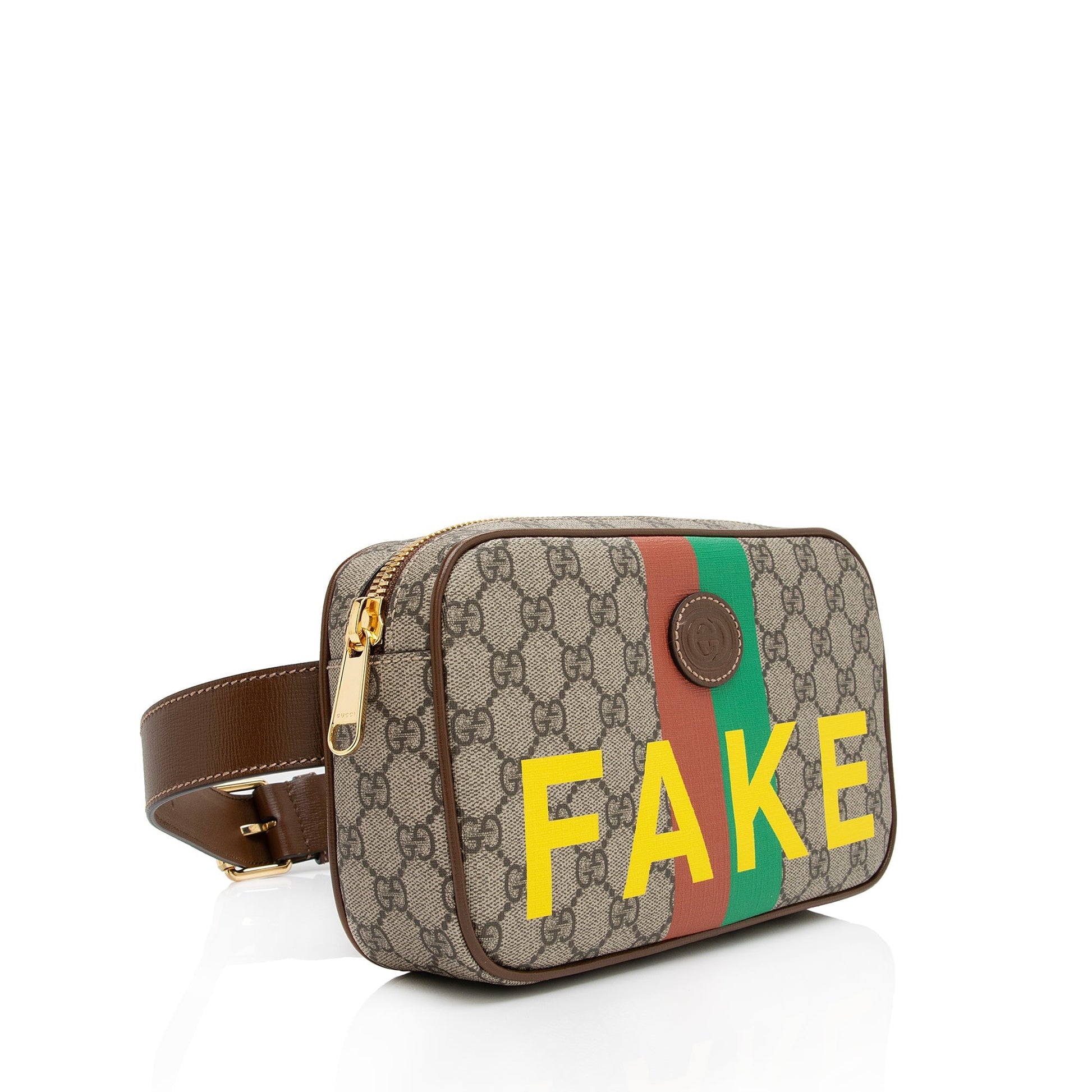 Gucci GG Supreme Fake Not Belt Leather Canvas Brown Beige Accessory Shf P0Qqde