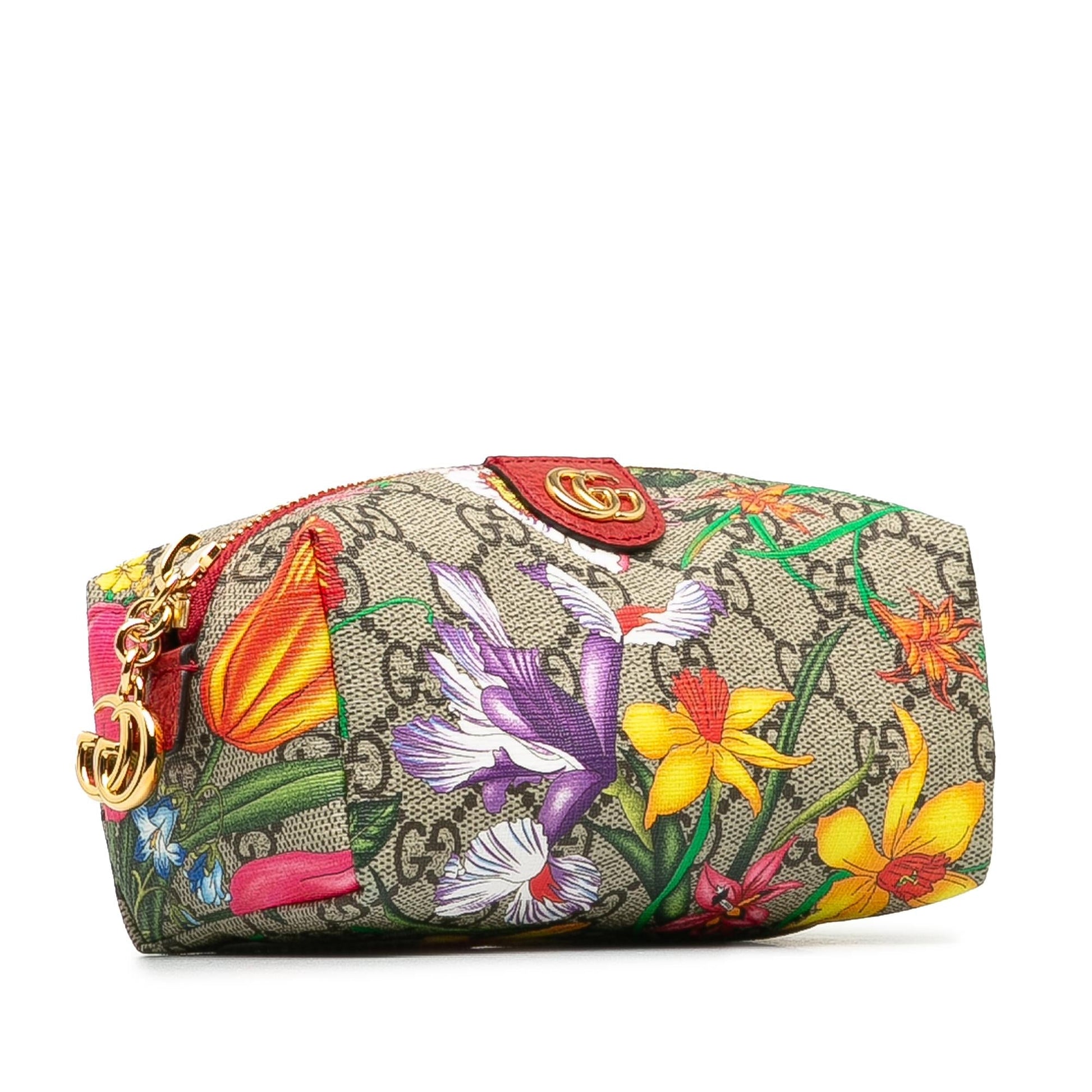 Gucci GG Supreme Flora Ophidia Cosmetic Canvas Brown Handbag