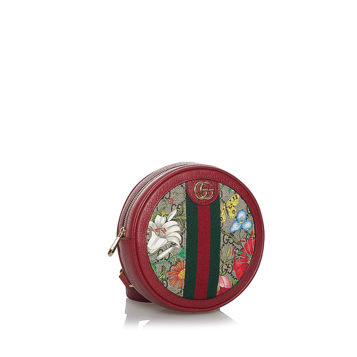 Gucci GG Supreme Flora Ophidia Round Canvas Red Backpack 4