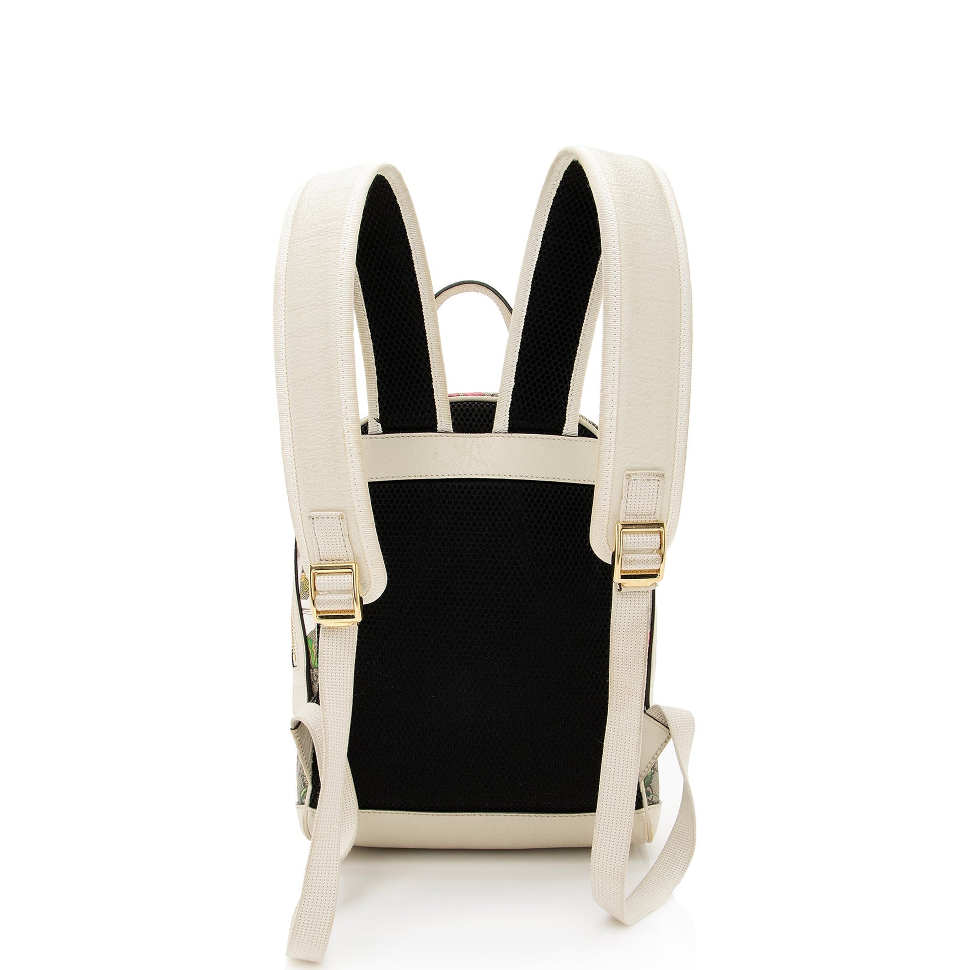 Gucci GG Supreme Flora Ophidia Backpack Leather Canvas Nylon Beige Shoulder Bag