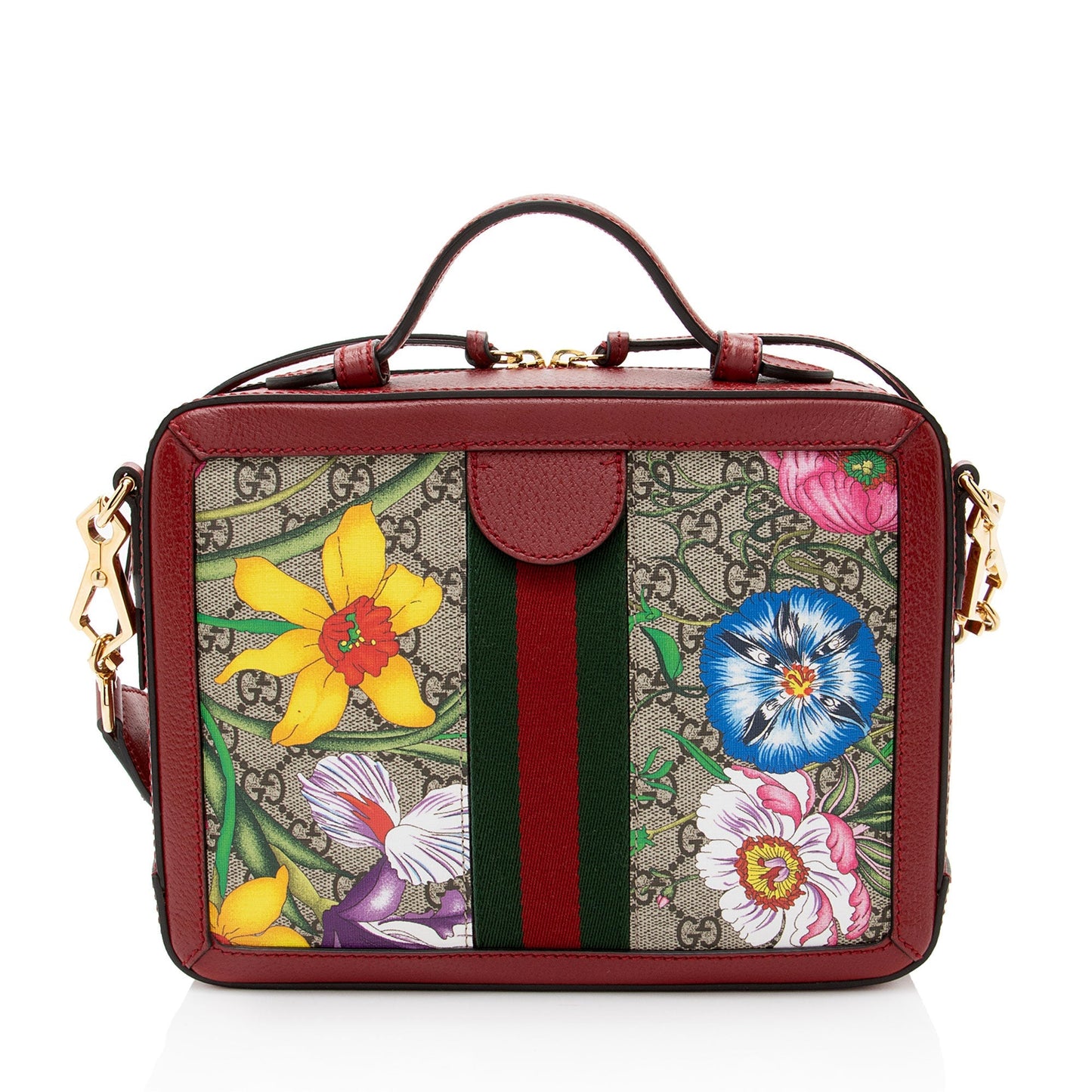 Gucci GG Supreme Flora Ophidia Small Top Handle Crossbody Bag