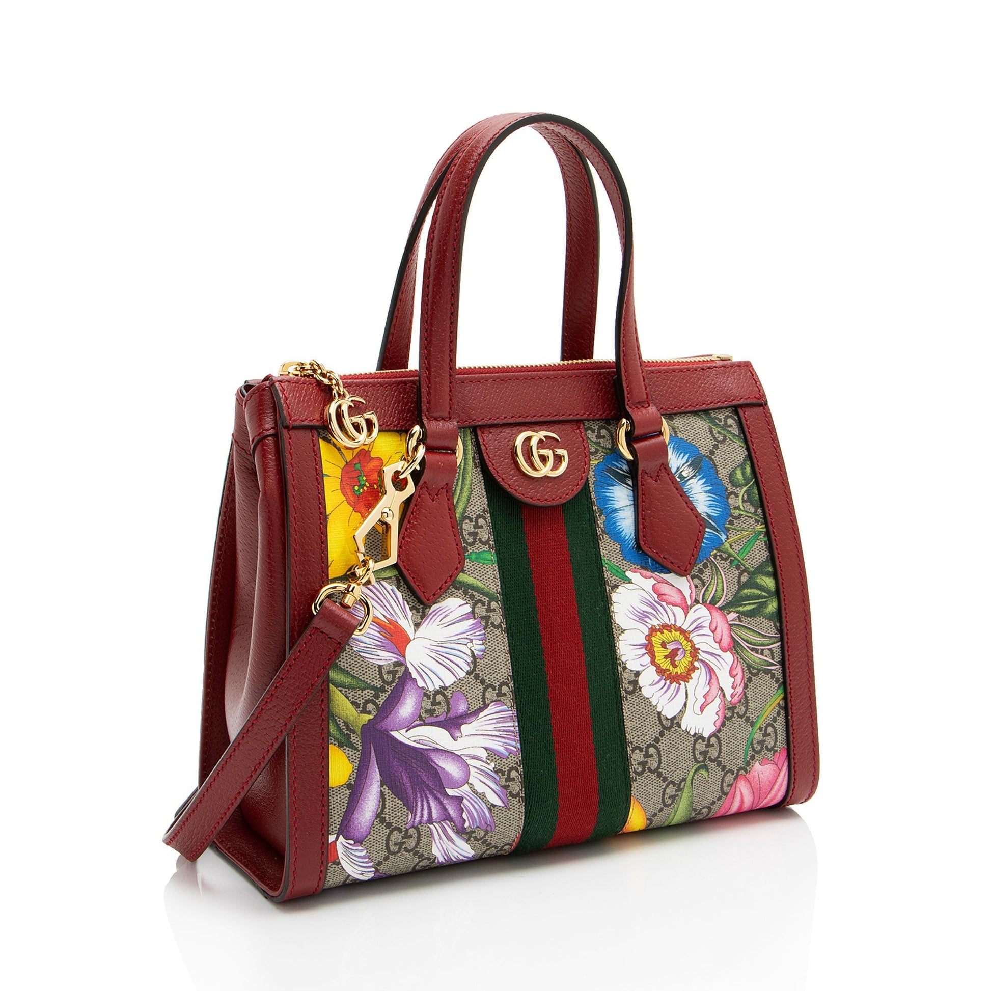 Gucci GG Supreme Flora Ophidia SHF-LiY5iE Leather Canvas Nylon Beige Tote Bag