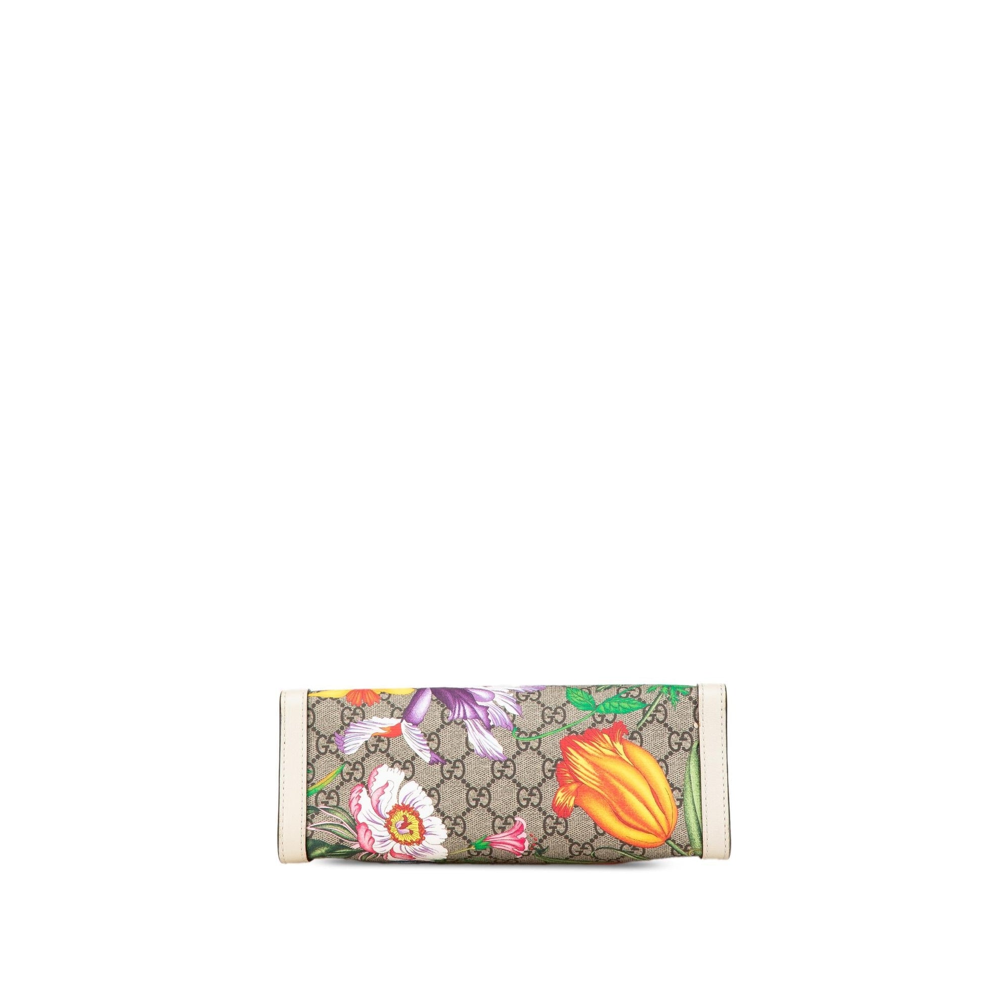 Gucci GG Supreme Flora Padlock Canvas Brown Shoulder Bag