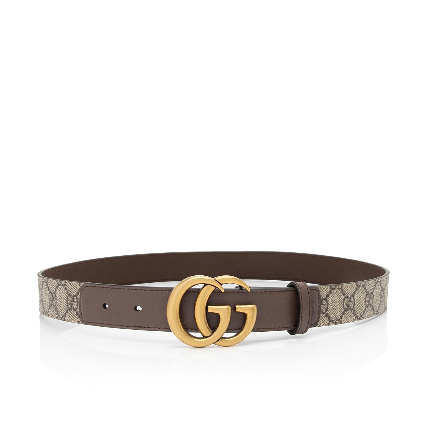 Gucci GG Supreme GG Marmont Narrow Leather Canvas Brown Beige Accessory