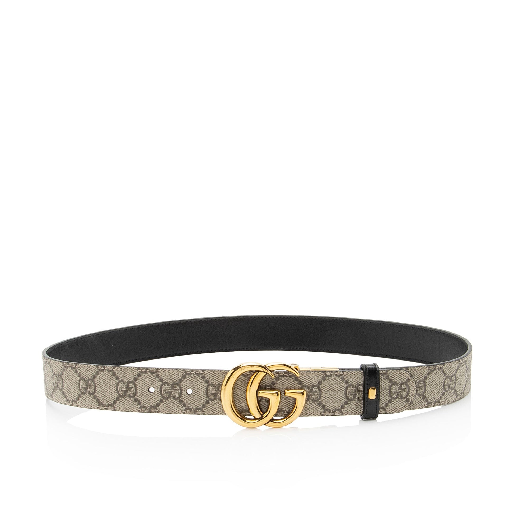 Gucci GG Supreme GG Marmont Reversible Leather Canvas Black Beige Accessory