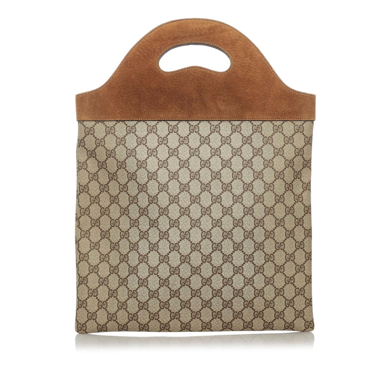 Gucci GG Supreme SHG Canvas Calf Brown Satchel Bag