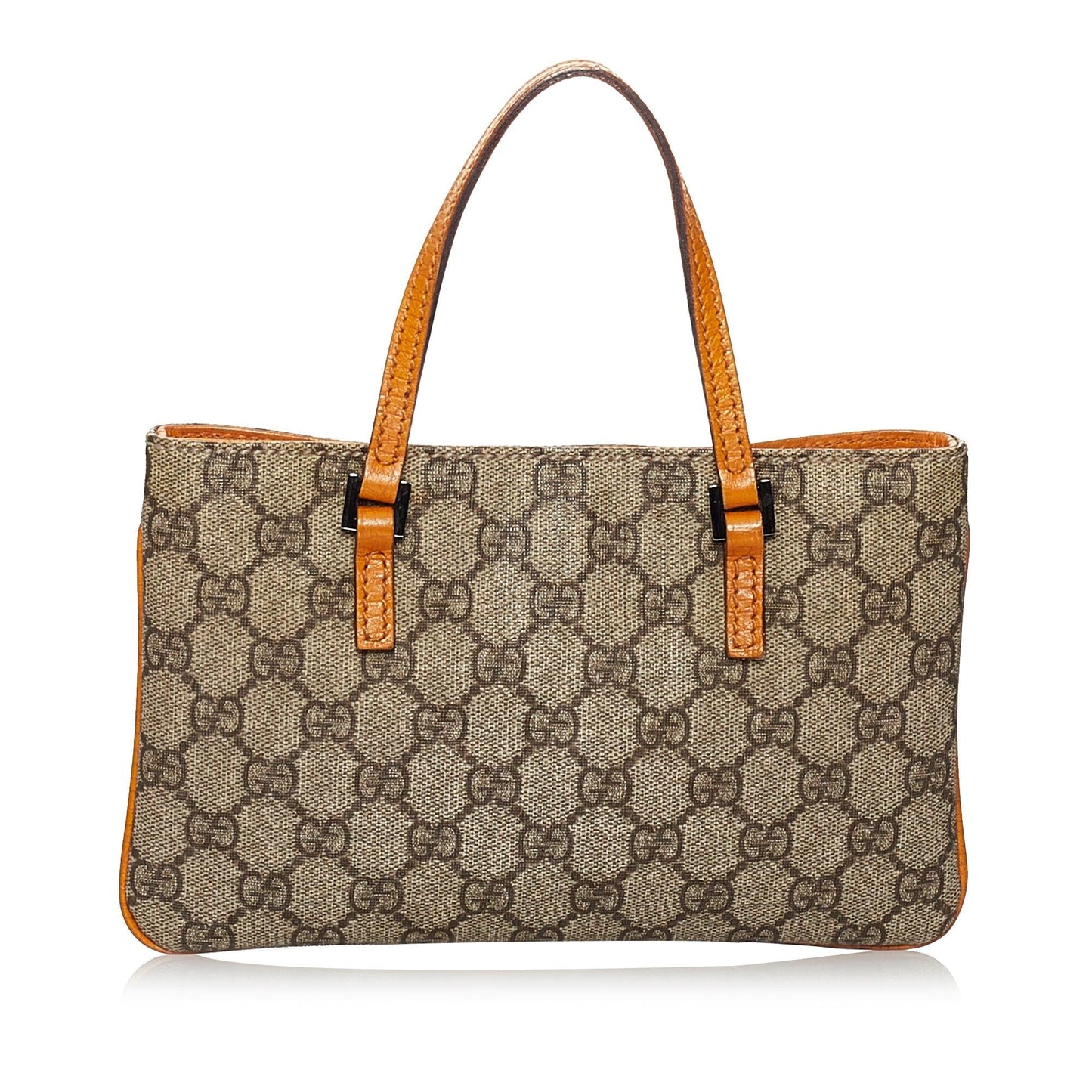 Gucci GG Supreme SHG Canvas Brown Orange Satchel Bag