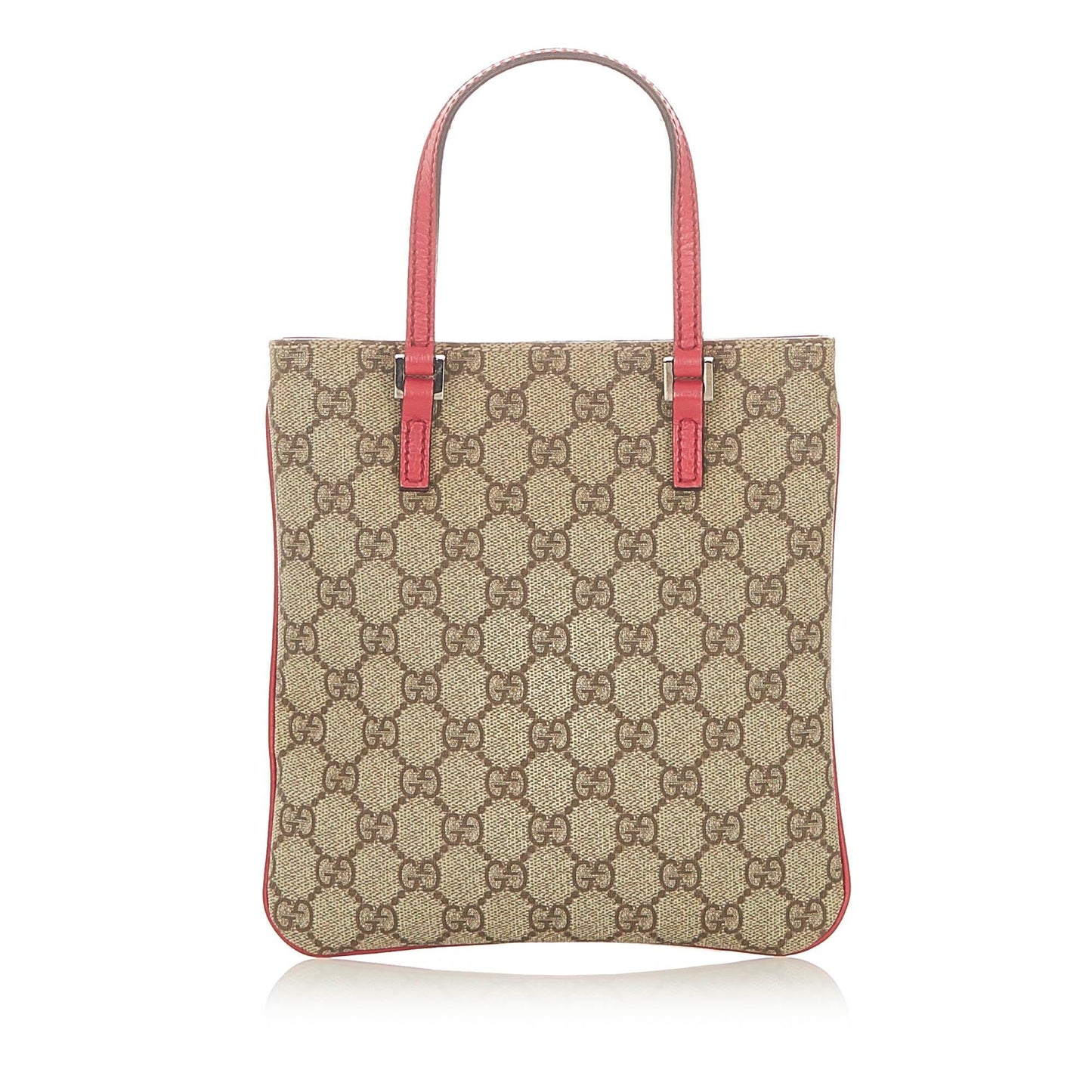 Gucci GG Supreme SHG Canvas Calf Brown Pink Satchel Bag Handbag Shg