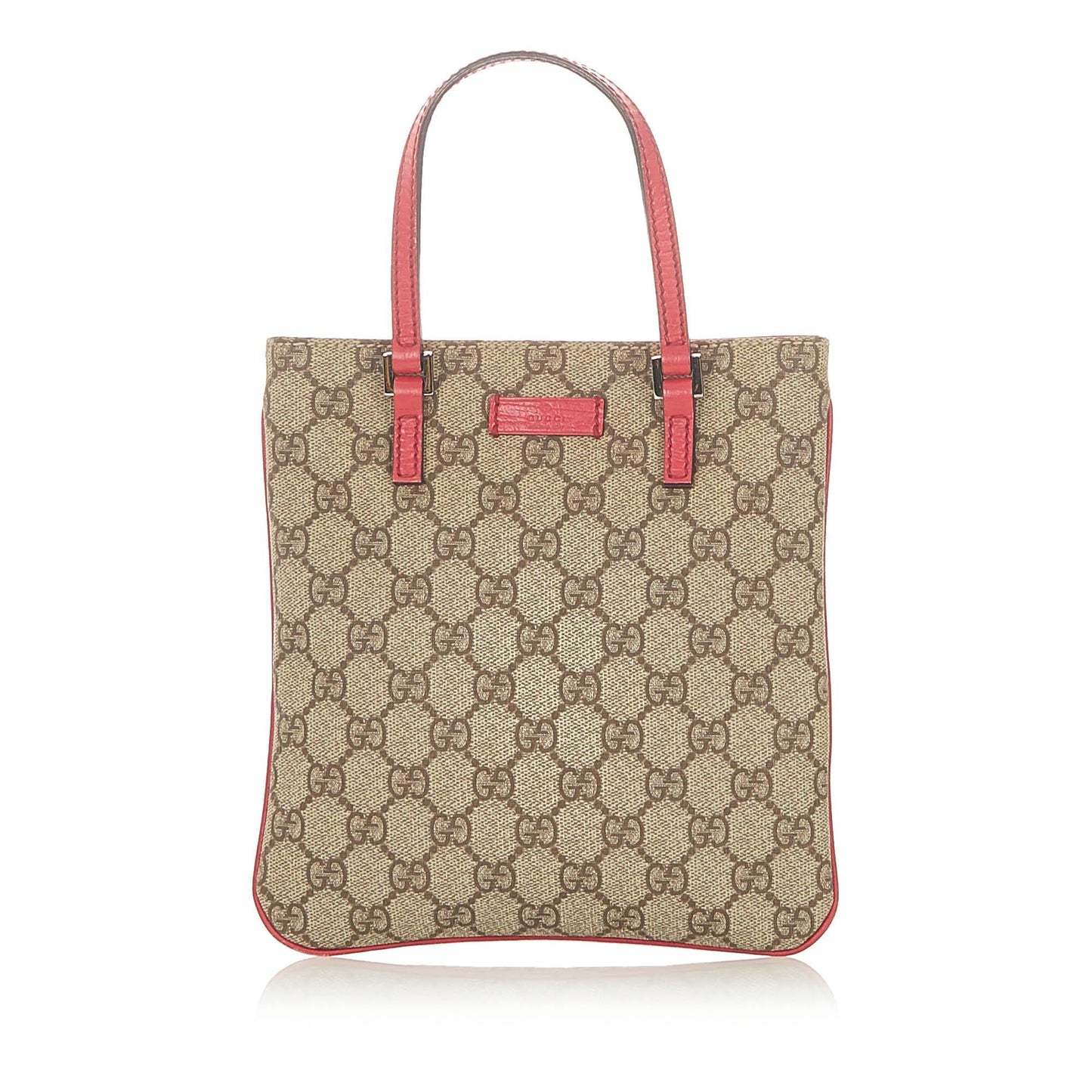 Gucci GG Supreme SHG Canvas Calf Brown Pink Satchel Bag Handbag Shg