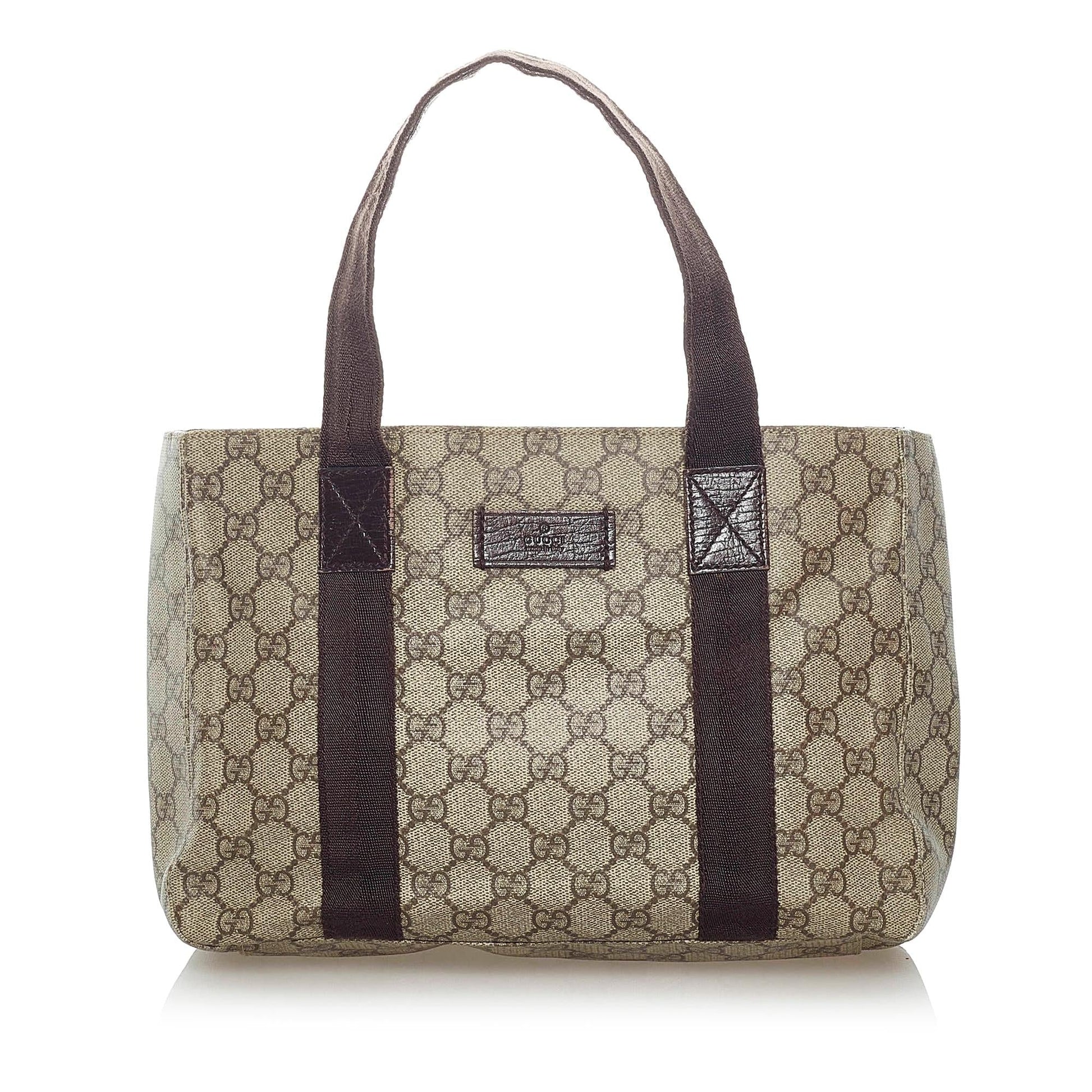Gucci GG Supreme SHG Canvas Brown Satchel Bag