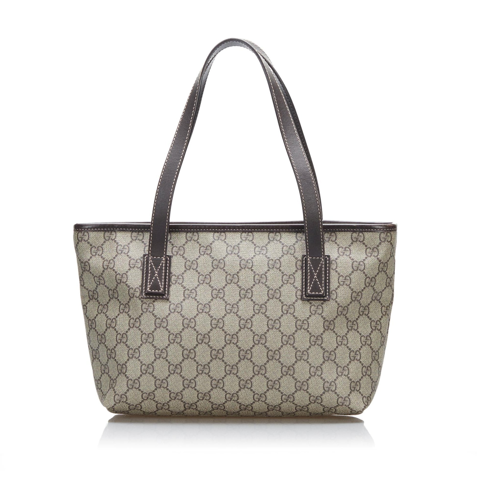 Gucci GG Supreme SHG-HWPonY Canvas Calf Brown Satchel Bag