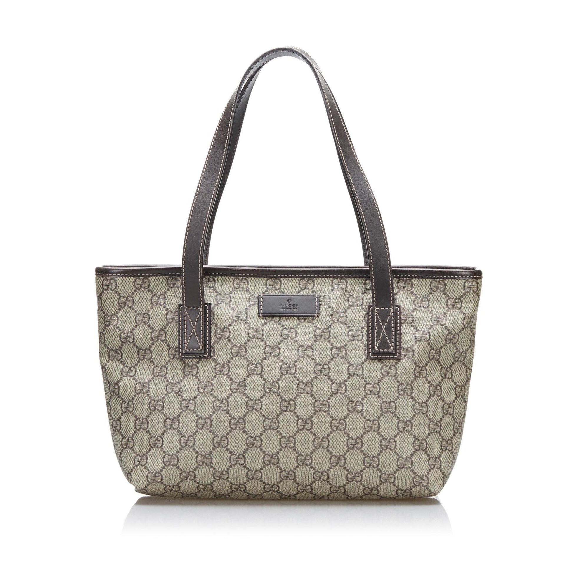 Gucci GG Supreme SHG-HWPonY Canvas Calf Brown Satchel Bag