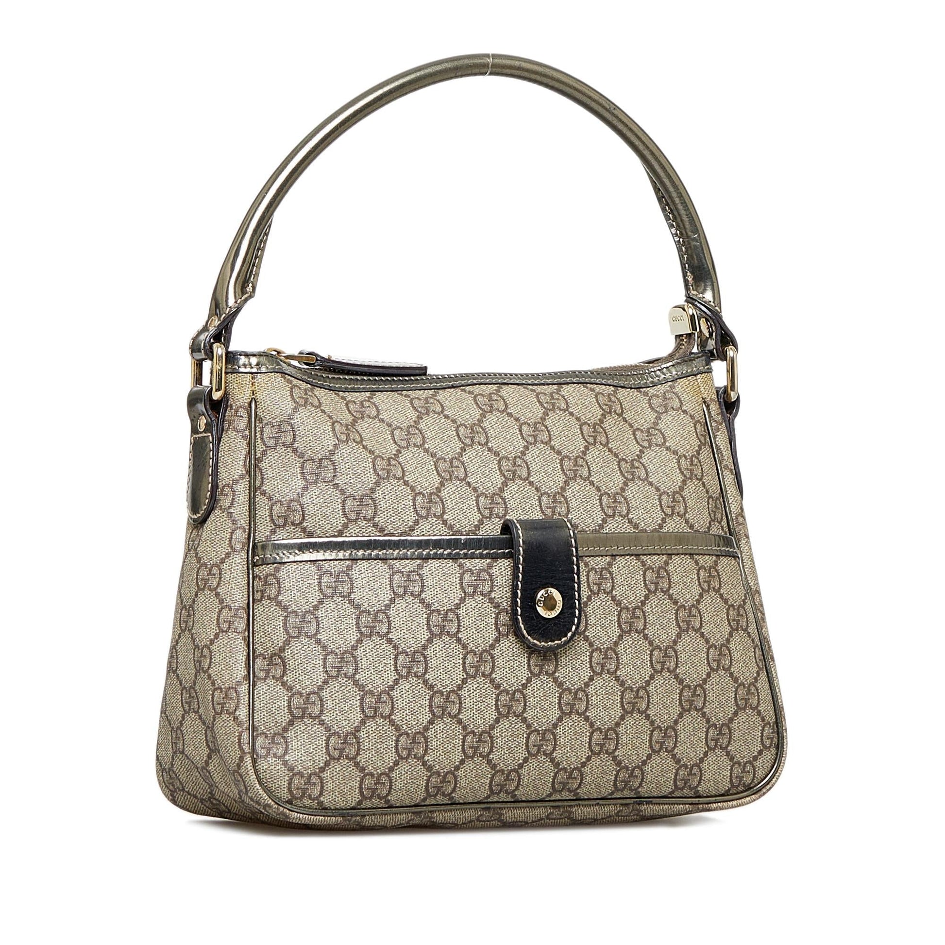 Gucci GG Supreme SHG-kF62Lc Canvas Brown Satchel Bag