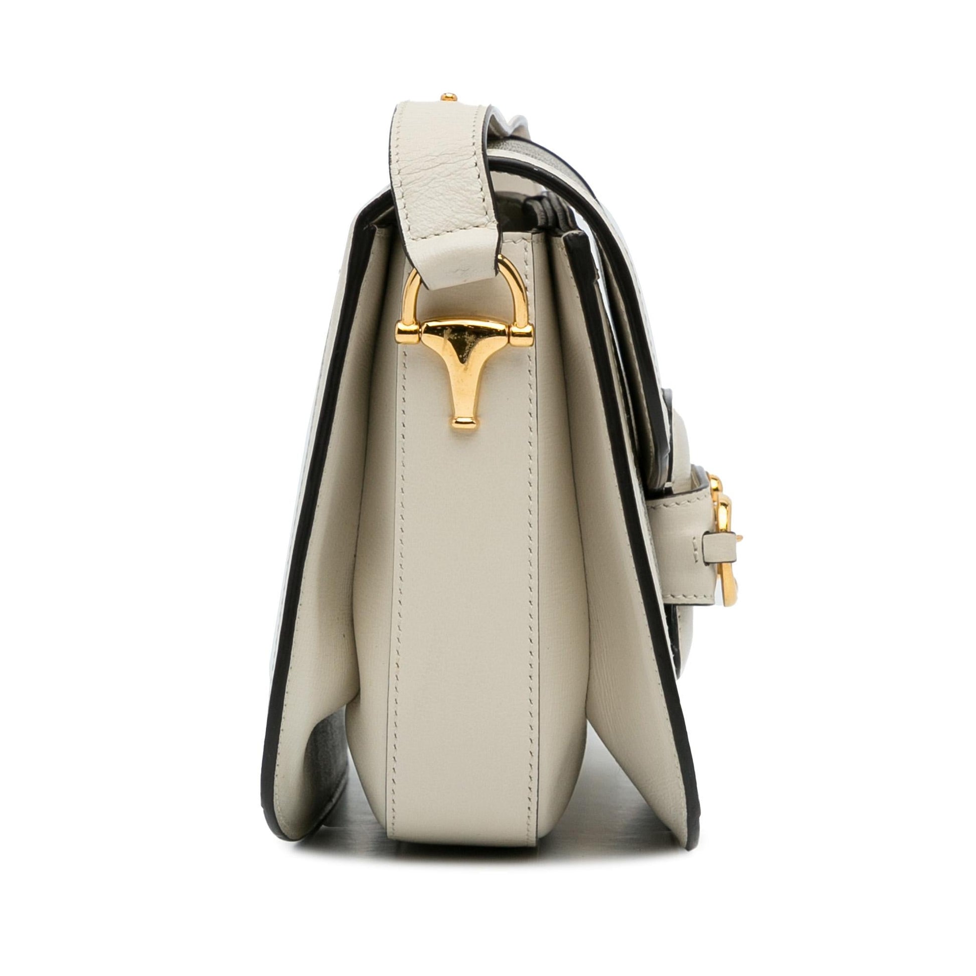Gucci GG Supreme Horsebit SHG-hjtQvv Canvas Calf White Brown Crossbody Bag