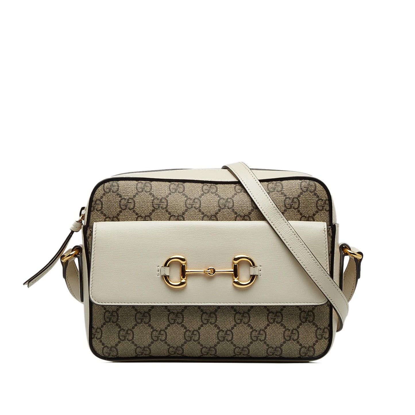 Gucci GG Supreme Horsebit SHG-296bWA Canvas Brown Crossbody Bag