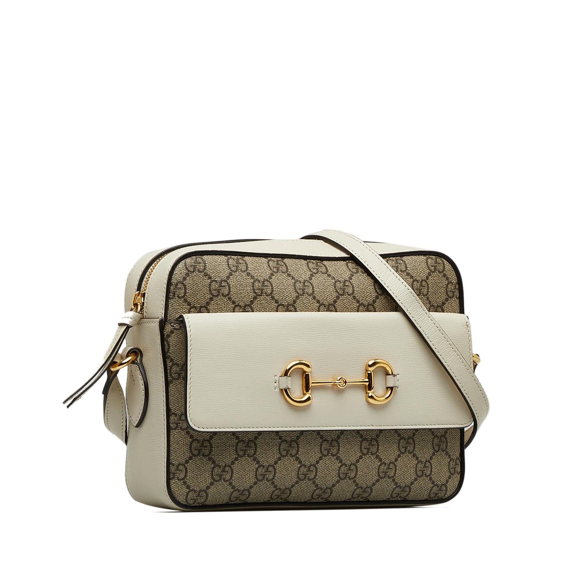 Gucci GG Supreme Horsebit SHG-296bWA Canvas Brown Crossbody Bag