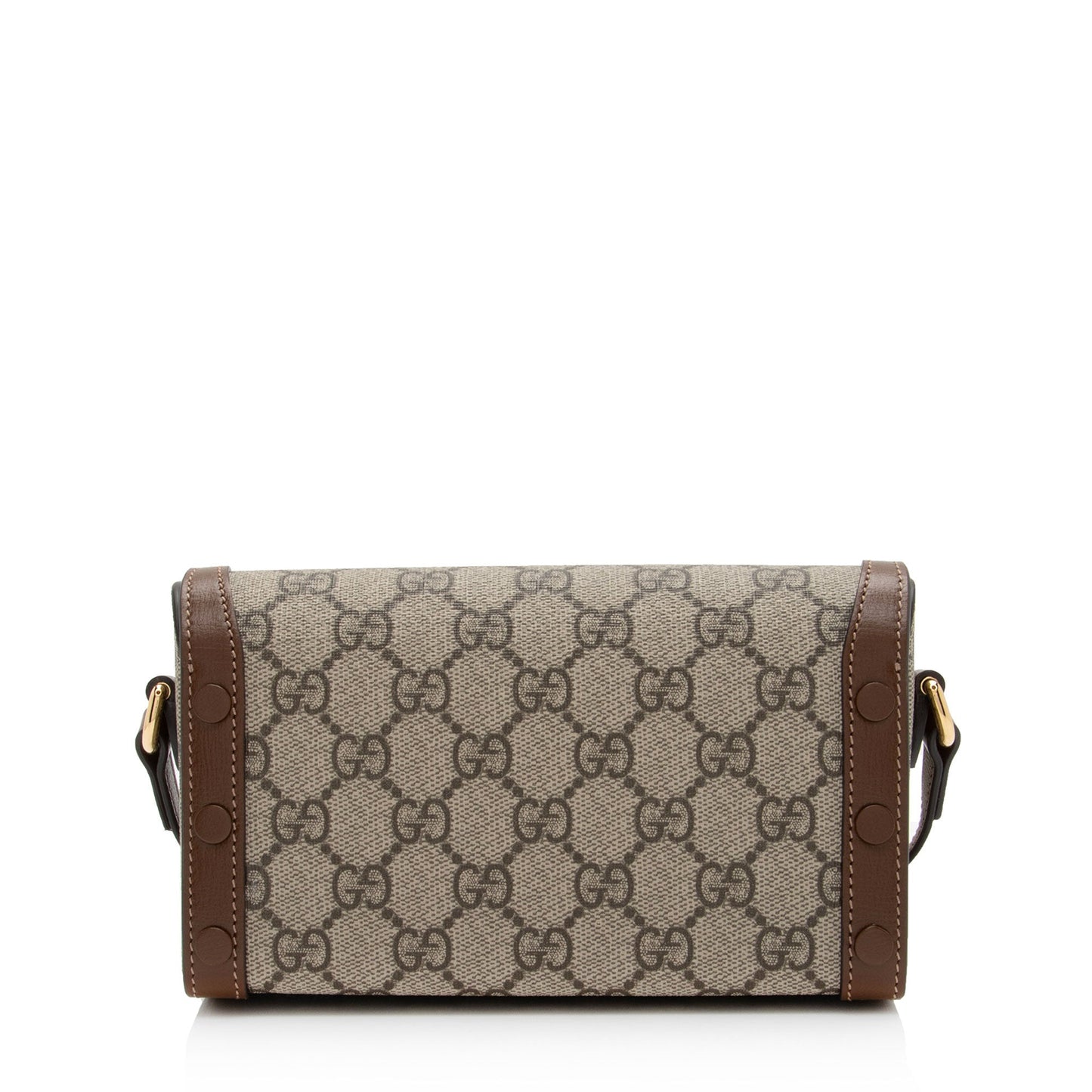 Gucci GG Supreme Horsebit SHF-IqWPZK Leather Canvas Brown Beige Crossbody Bag