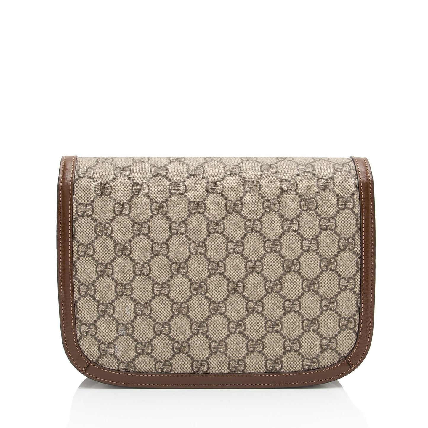 Gucci GG Supreme Horsebit SHF-cQUglM Leather Canvas Brown Beige Crossbody Bag