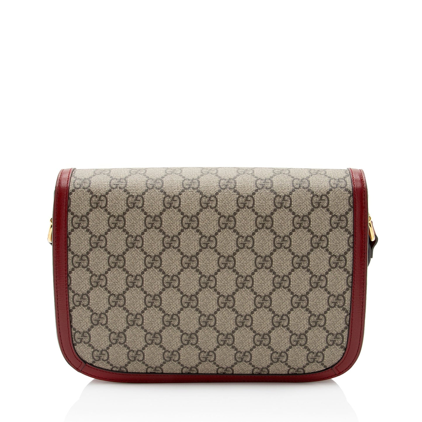 Gucci GG Supreme Horsebit SHF-aGjQ4R Leather Canvas Beige Red Crossbody Bag
