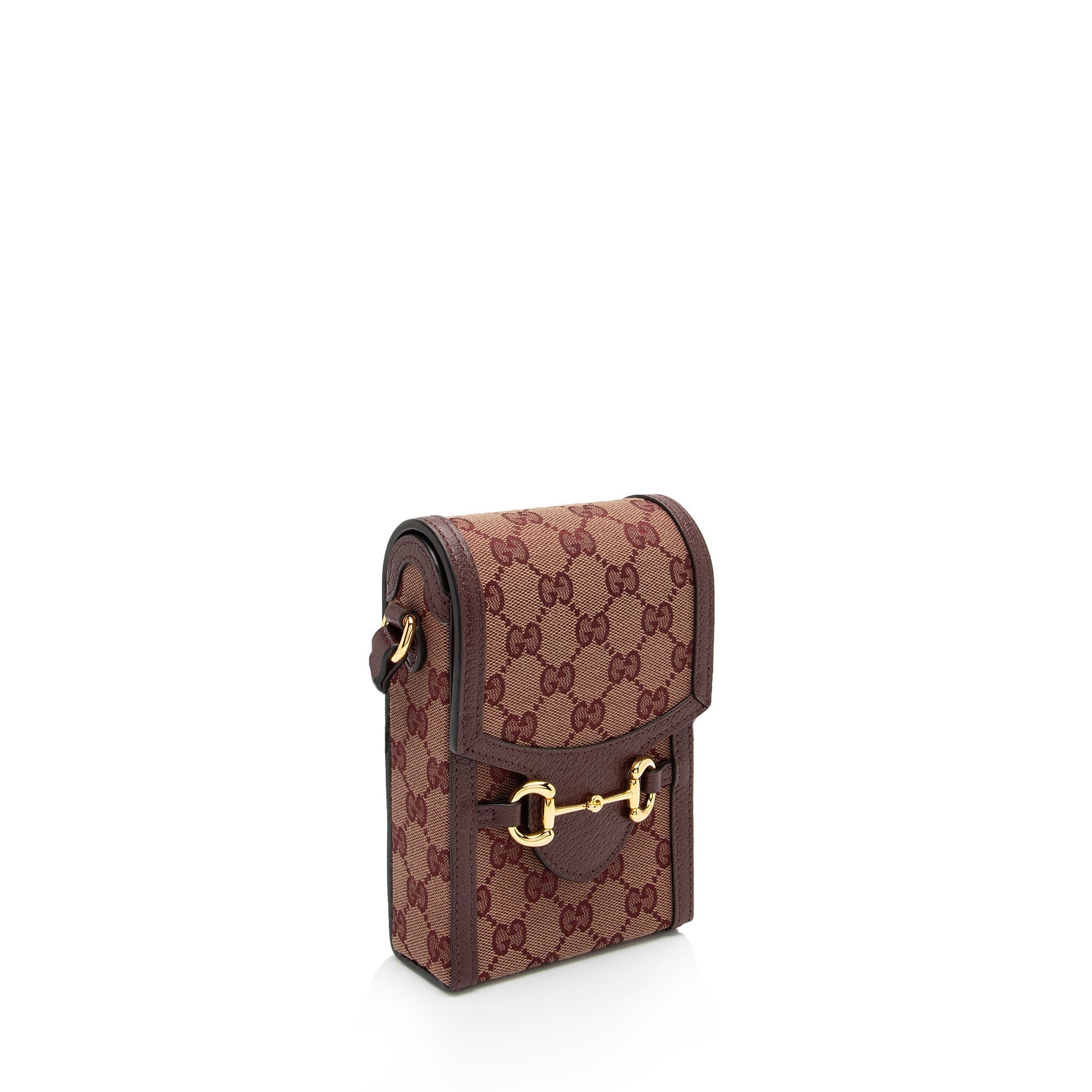 Gucci GG Supreme Horsebit Vertical SHF-bzUUtz Leather Canvas Red Mini Crossbody Bag