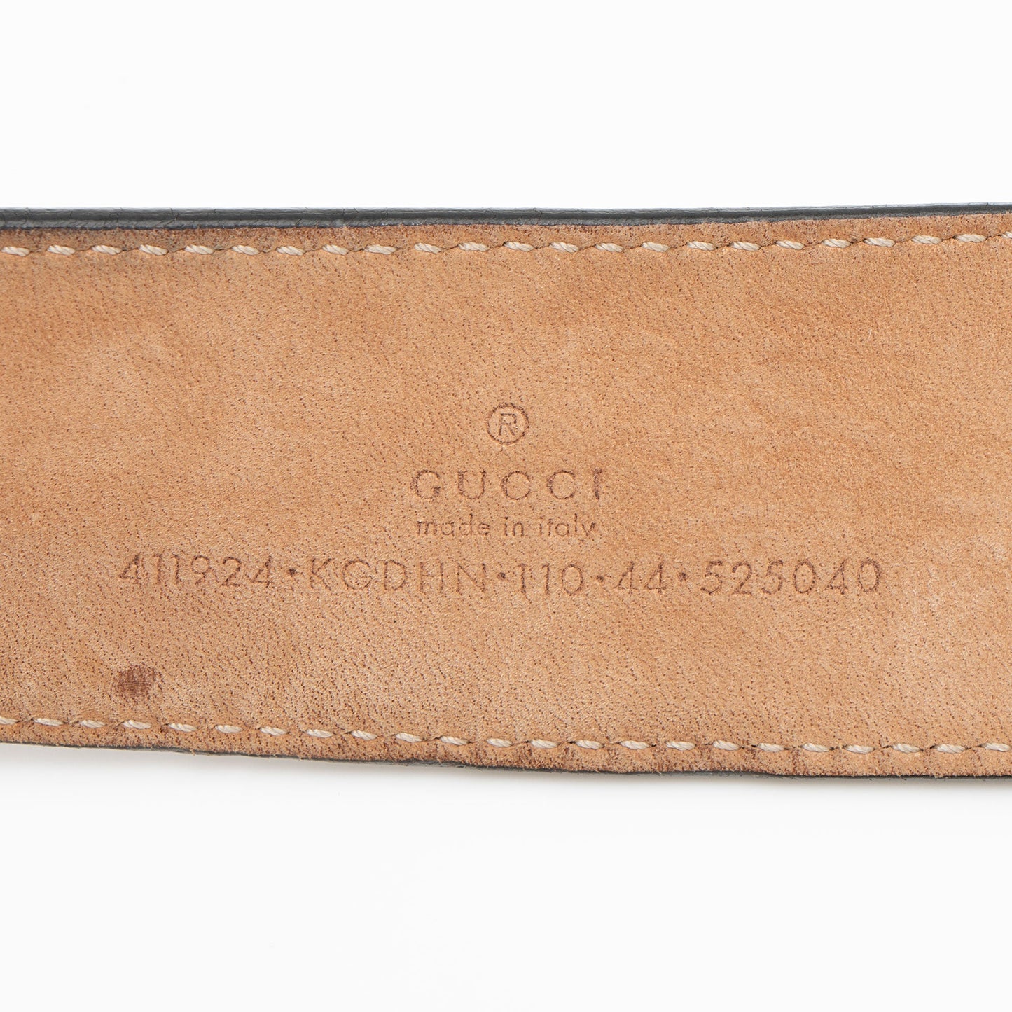Gucci GG Supreme Interlocking G Belt Leather Canvas Beige Blue Accessory