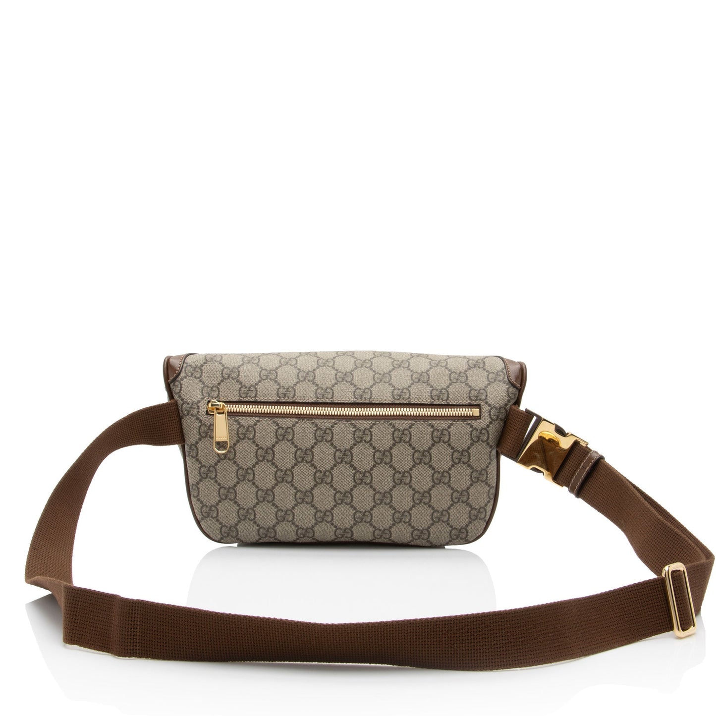 Gucci GG Supreme Interlocking G Belt Leather Canvas Nylon Brown Accessory Shf Fwwyii