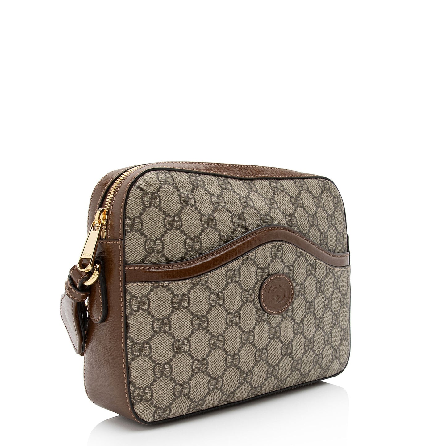 Gucci GG Supreme Retro Messenger SHF-oMskZD Leather Canvas Nylon Brown Shoulder Bag