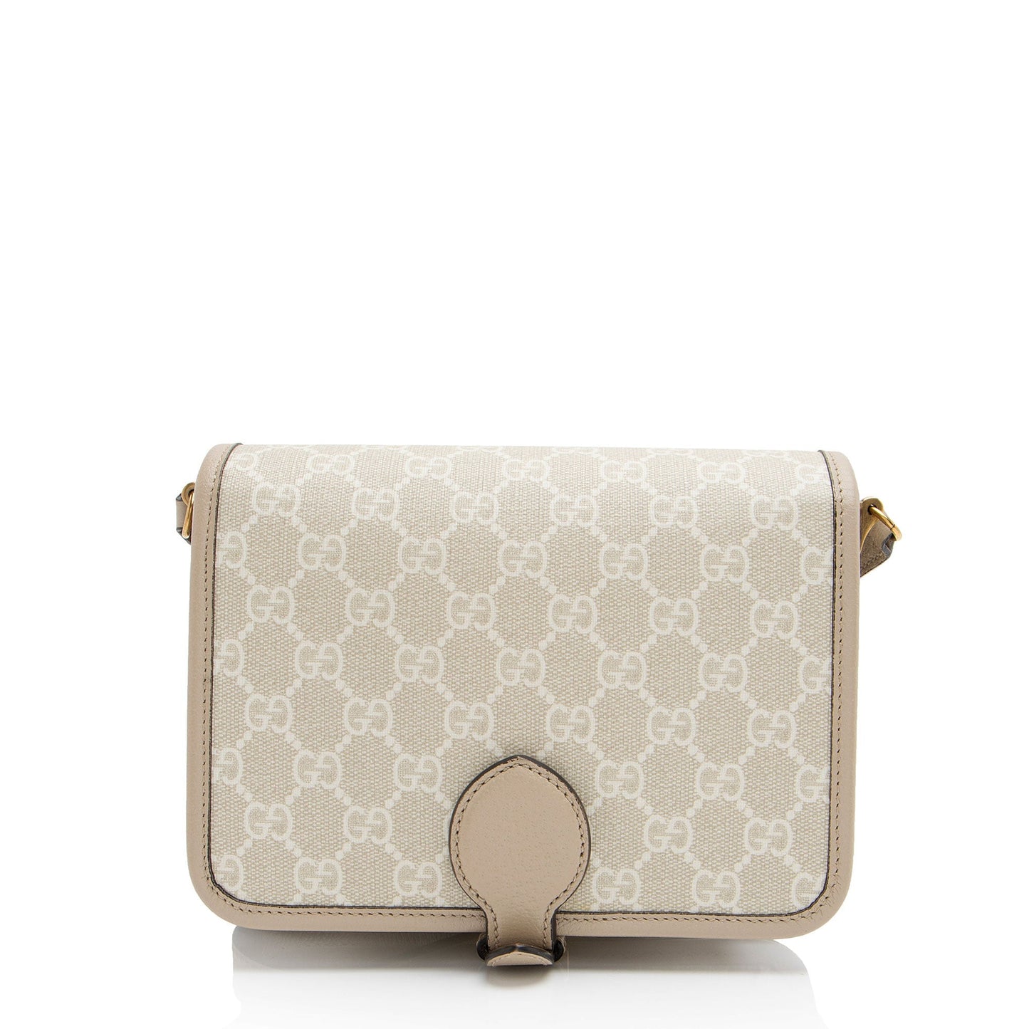 Gucci GG Supreme Interlocking G Leather Canvas Beige Mini Crossbody Bag
